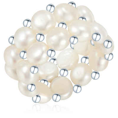 Valero Pearls Perlenring silber, aus Süßwasser-Zuchtperlen