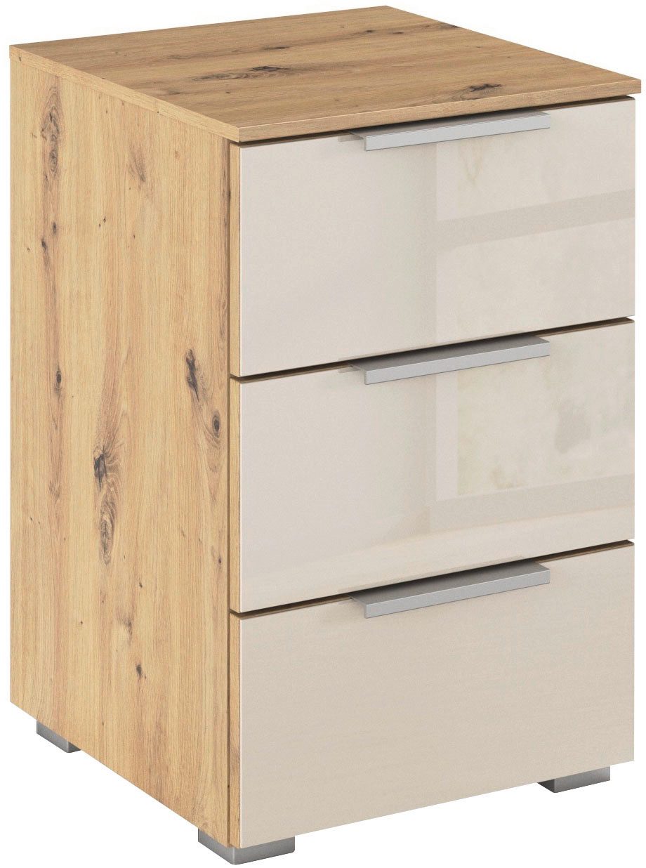 OTTO home Nachtkommode Nachttisch Nachtschrank Schubladen Sideboard Schubladenkommode KOLUNA (Breite 40 cm mit hochwertiger Glasfront), mit 3 geräumigen Schubladen für viel Stauraum MADE IN GERMANY