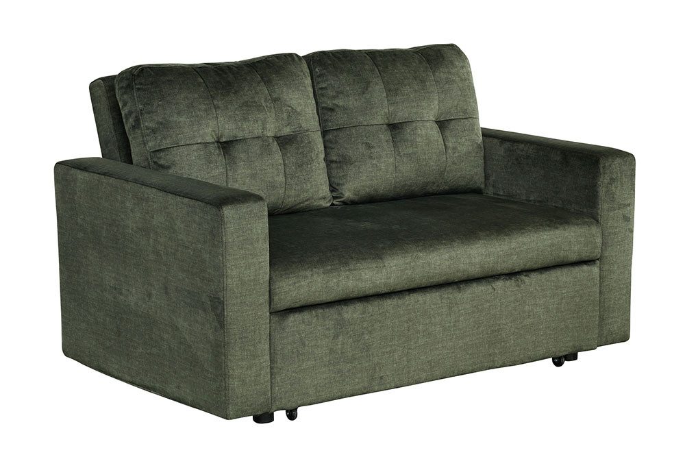 riess-ambiente Schlafsofa SMART 2-Sitzer moosgrün – Samt, ausziehbar, Nosag günstig online kaufen