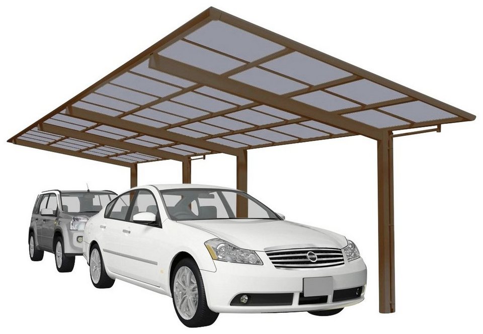 Ximax Doppelcarport Linea Typ 80 Tandem-bronze, BxT: 273x983 cm, 240 cm  Einfahrtshöhe, Aluminium