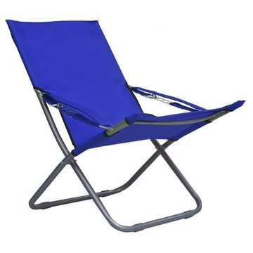 vidaXL Gartenstuhl Klappbare Strandstühle 2 Stk. Stoff Blau (2 St)