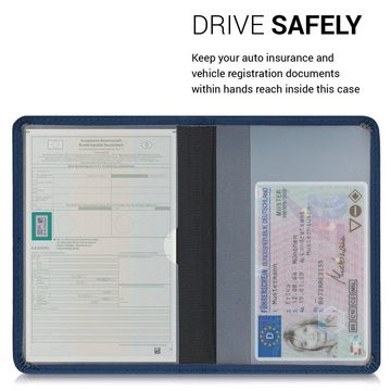 kwmobile Sleeve Fahrzeugschein Hülle mit Kartenfächern, Kunstleder Etui Tasche für Auto Zulassungsbescheinigung Führerschein