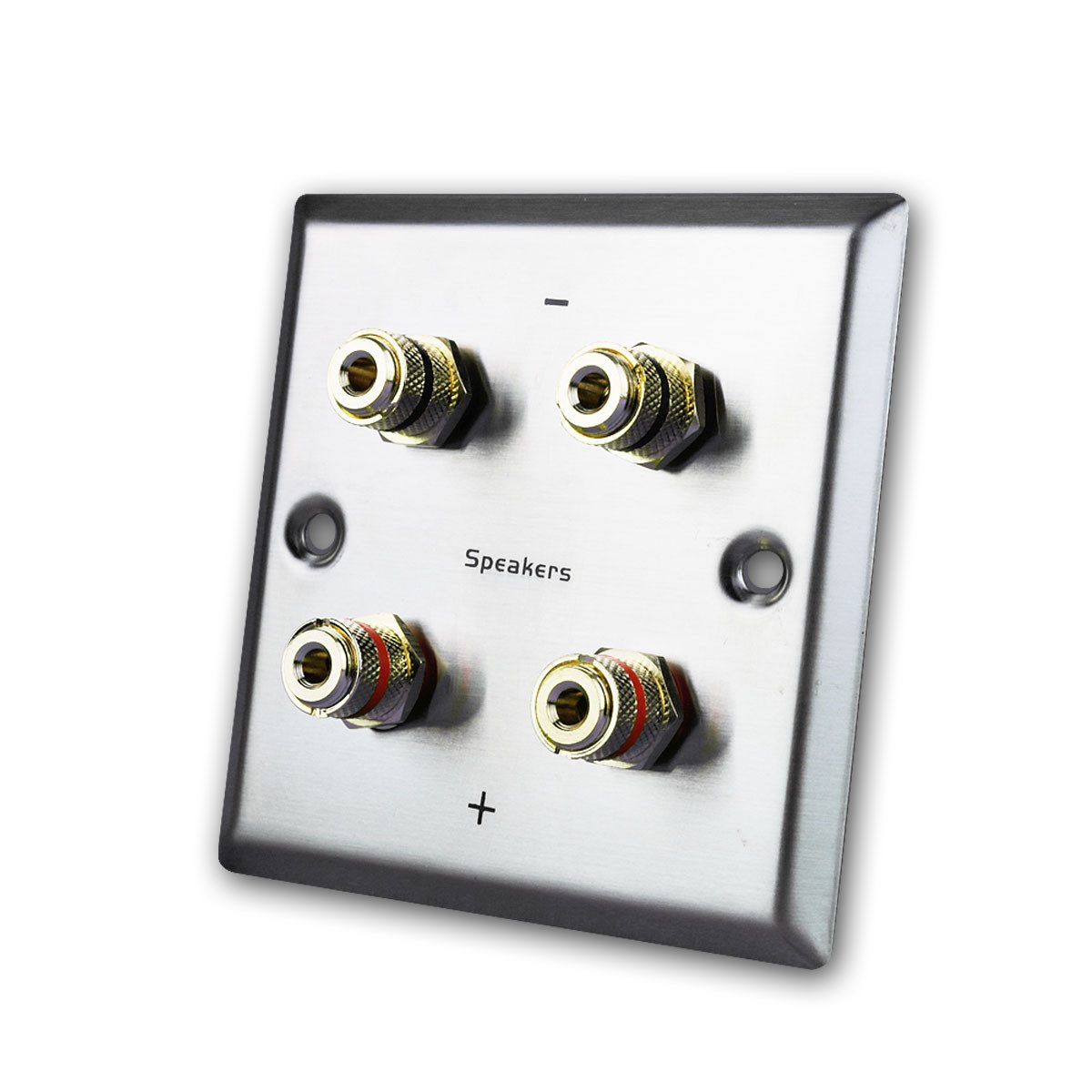 Dynavox Blende LS-Wand-Anschlußblende Edelstahl, 4x Bananenbuchse