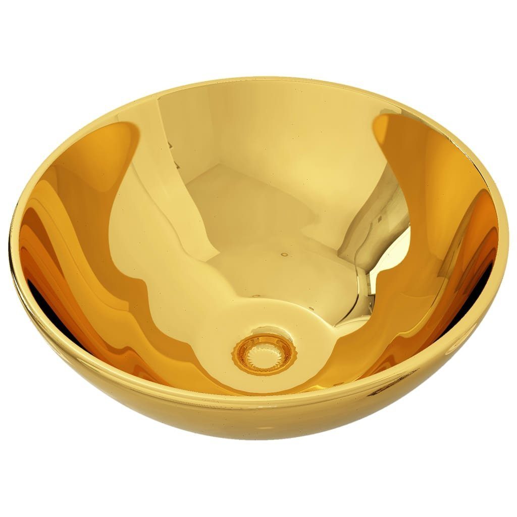 vidaXL Waschbecken Waschbecken 32,5 x 14 cm Keramik Golden