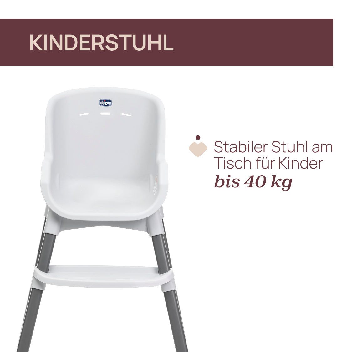 Chicco Hochstuhl Zest Plus Wooden Grey, mit abnehmbarem Tablett