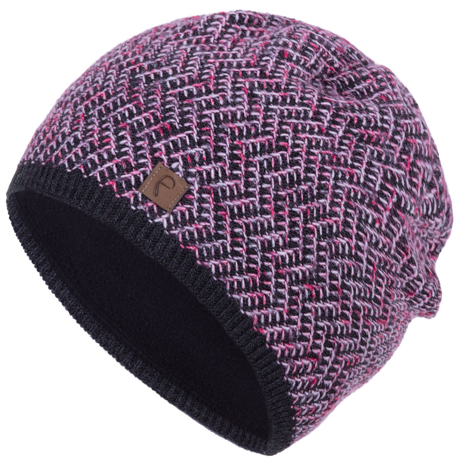 Faera Strickmütze (1-St) Damen Mütze meliert Winter Wintermütze Haube Beanie rosa
