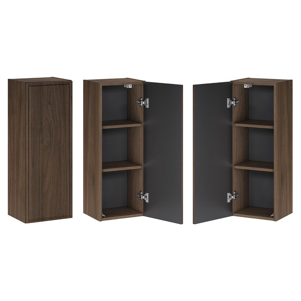 Lomadox Hängeschrank TEMUCO-56-WALNUT in Walnuss mit Rahmenfräsung, 30 cm breit, grifflos