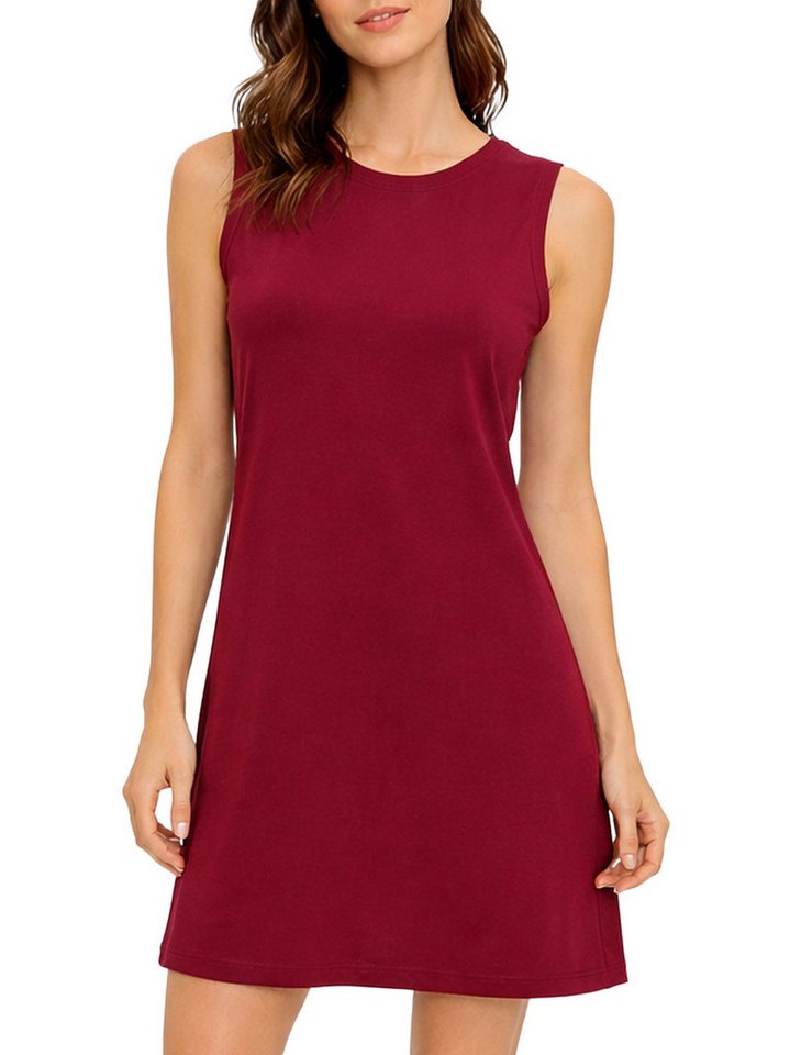 Vishes Sommerkleid Ärmelloses Kleid Damen A-Linie Jersey Baumwolle Unifarben Alternative Mode, Boho, Hippie, Ethno, Festival