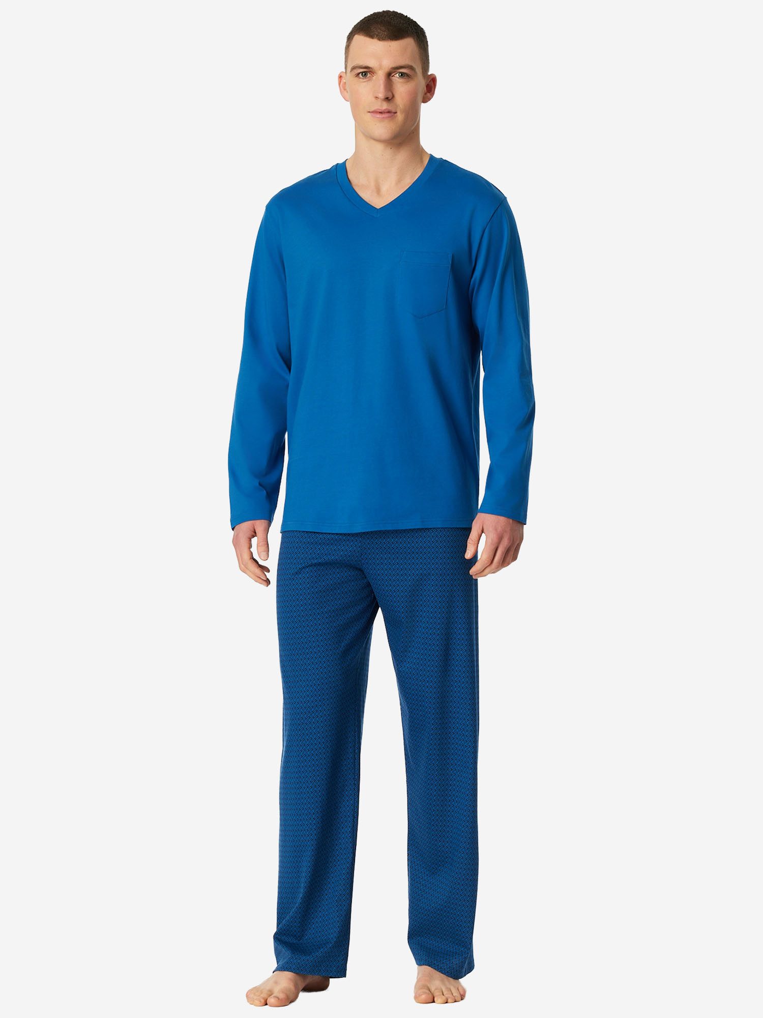 Schiesser Pyjama Comfort Essentials (2 tlg) Schlafanzug, Pyjama Set, Nachtwäsche