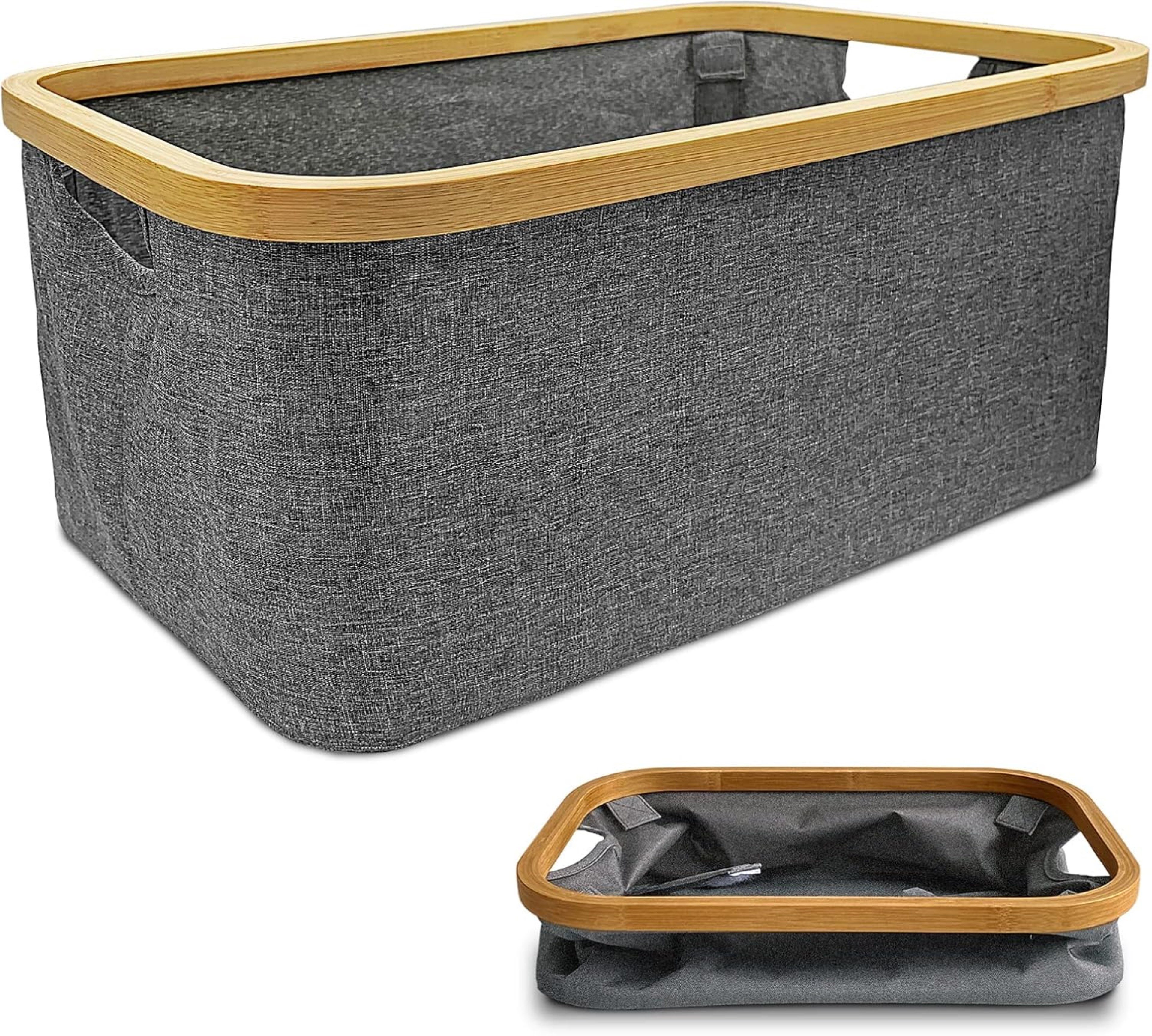 LaCute Wäschekorb Faltbarer Wäschekorb 50 L aus Bambus – Aufbewahrungskorb günstig online kaufen