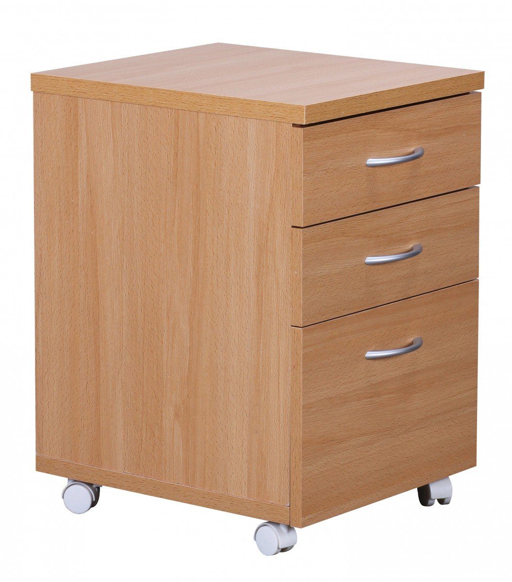 möbelando Rollcontainer Rollcontainer OTTAWA 40 x 60 x 45 cm Unterschrank mit Rollen Buche, 45 x 60 x 40 cm (B/H/L)