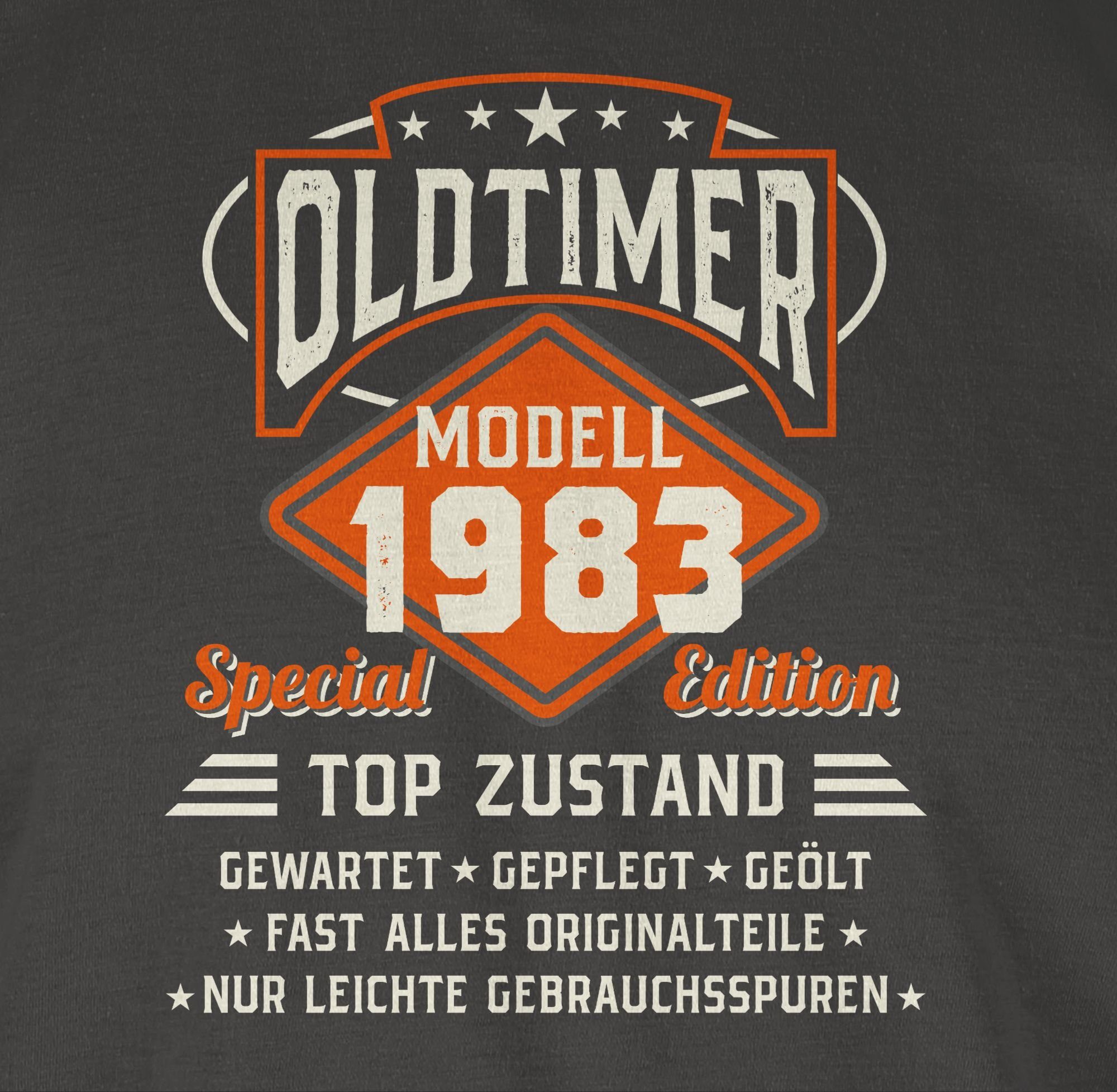 T-Shirt Shirtracer 40. Oldtimer Modell Dunkelgrau 02 Geburtstag 1983