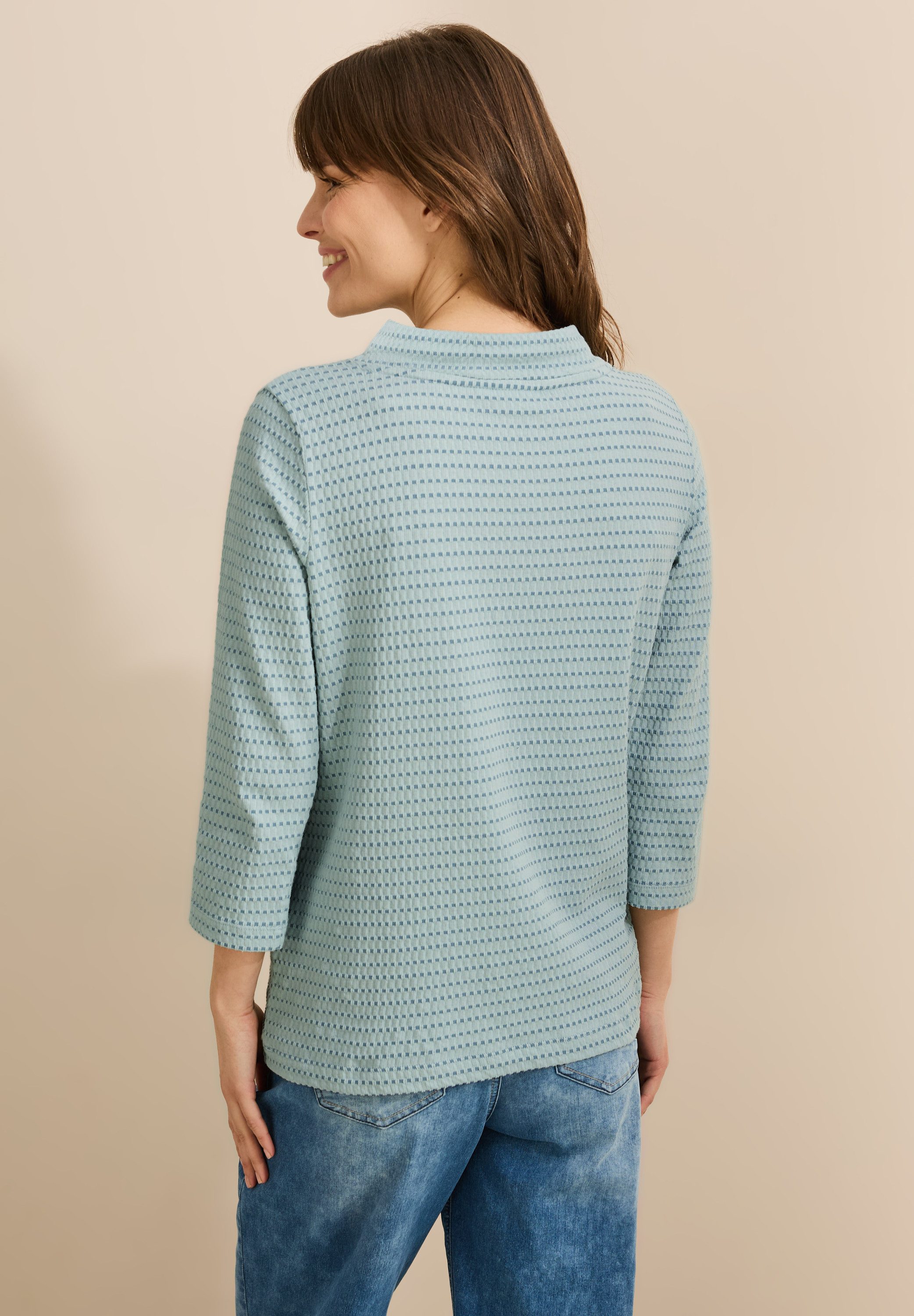 CECIL 3/4-Arm-Shirt mit Struktur Muster günstig online kaufen