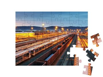 puzzleYOU Puzzle Schienengüterverkehr, Güterzug, 48 Puzzleteile, puzzleYOU-Kollektionen Eisenbahn