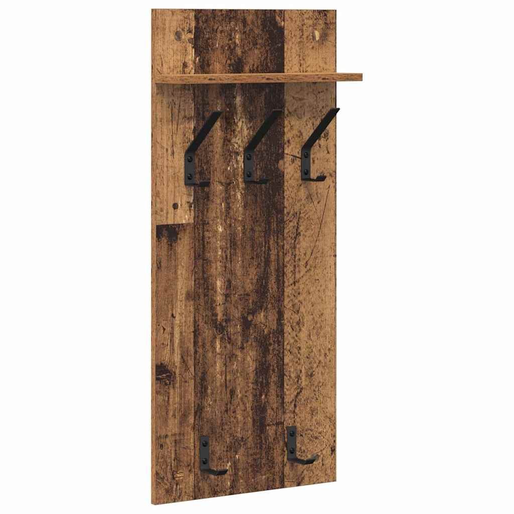 vidaXL Regal Wandmontierter nachttisch Altholz 40 x 10 x 90 cm Holzwerkstoff, 1-tlg.