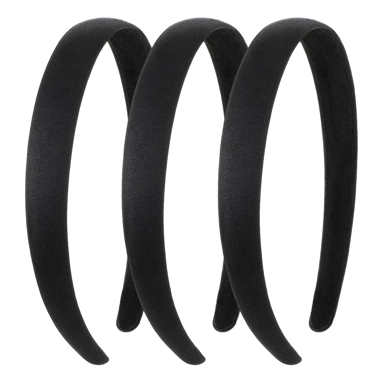 Haarreif Stirnband Stoff Haarband Haarschmuck Damen Mädchen Schwarz 3 Stück