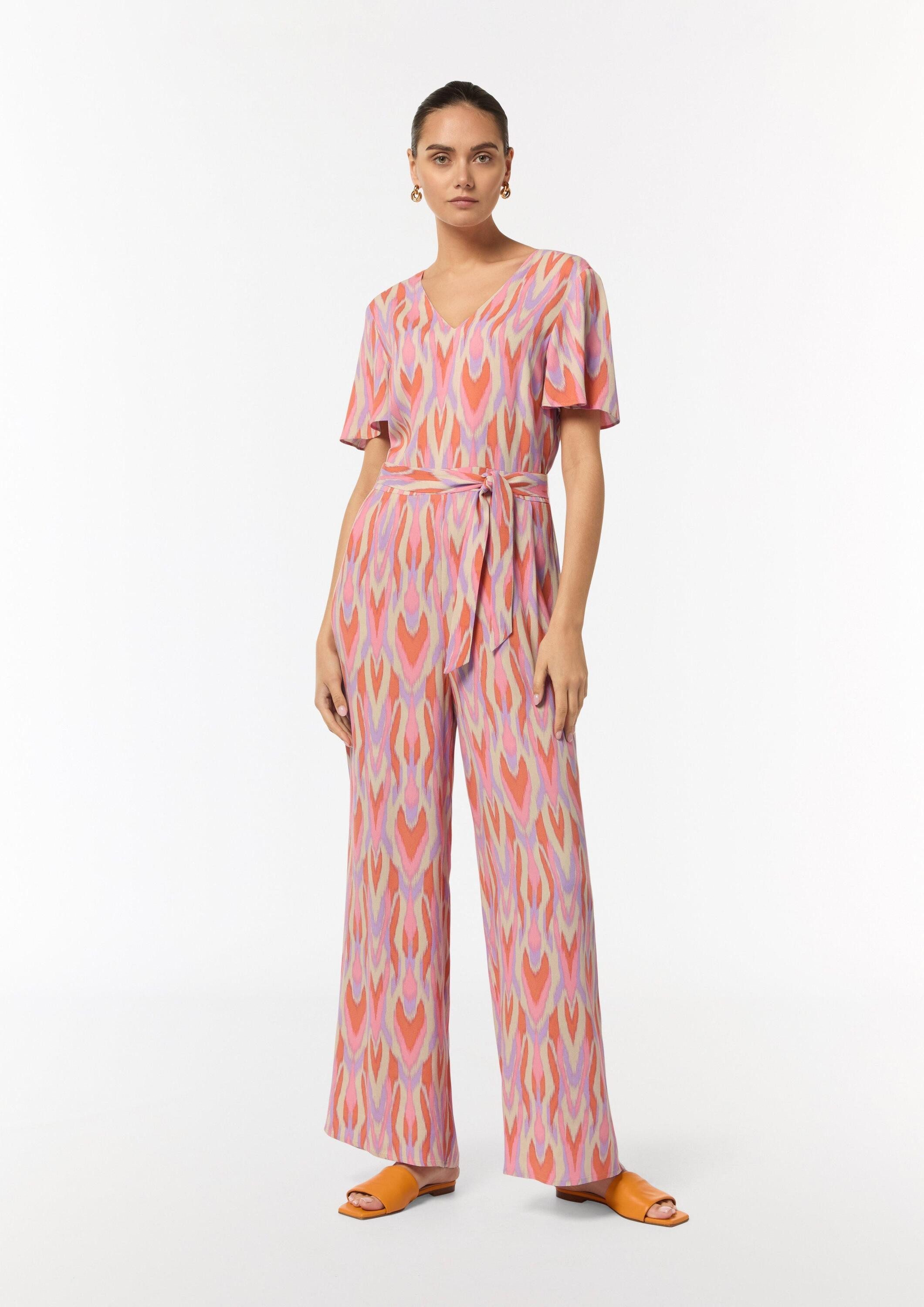 comma Jumpsuit Overall Overall mit Crêpestruktur