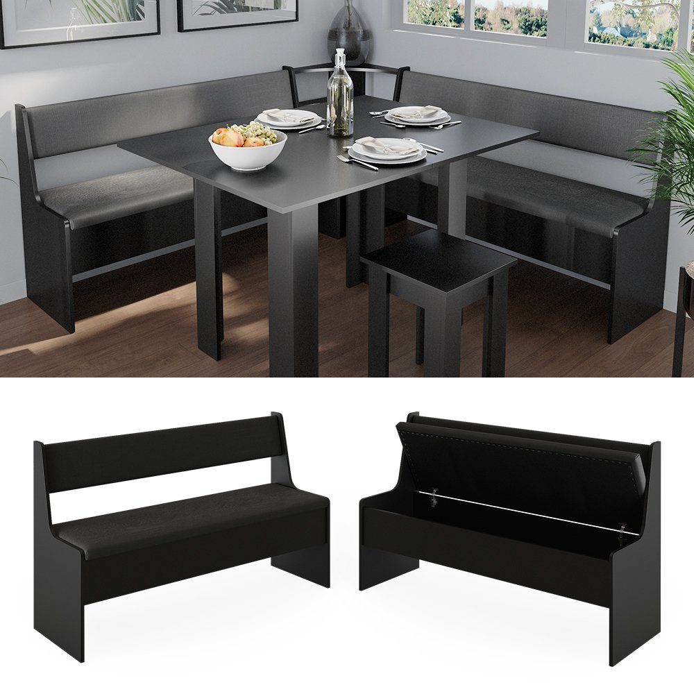 Vicco Sitzbank Roman, Schwarz, 136.6 x 41.5 cm (1-St)