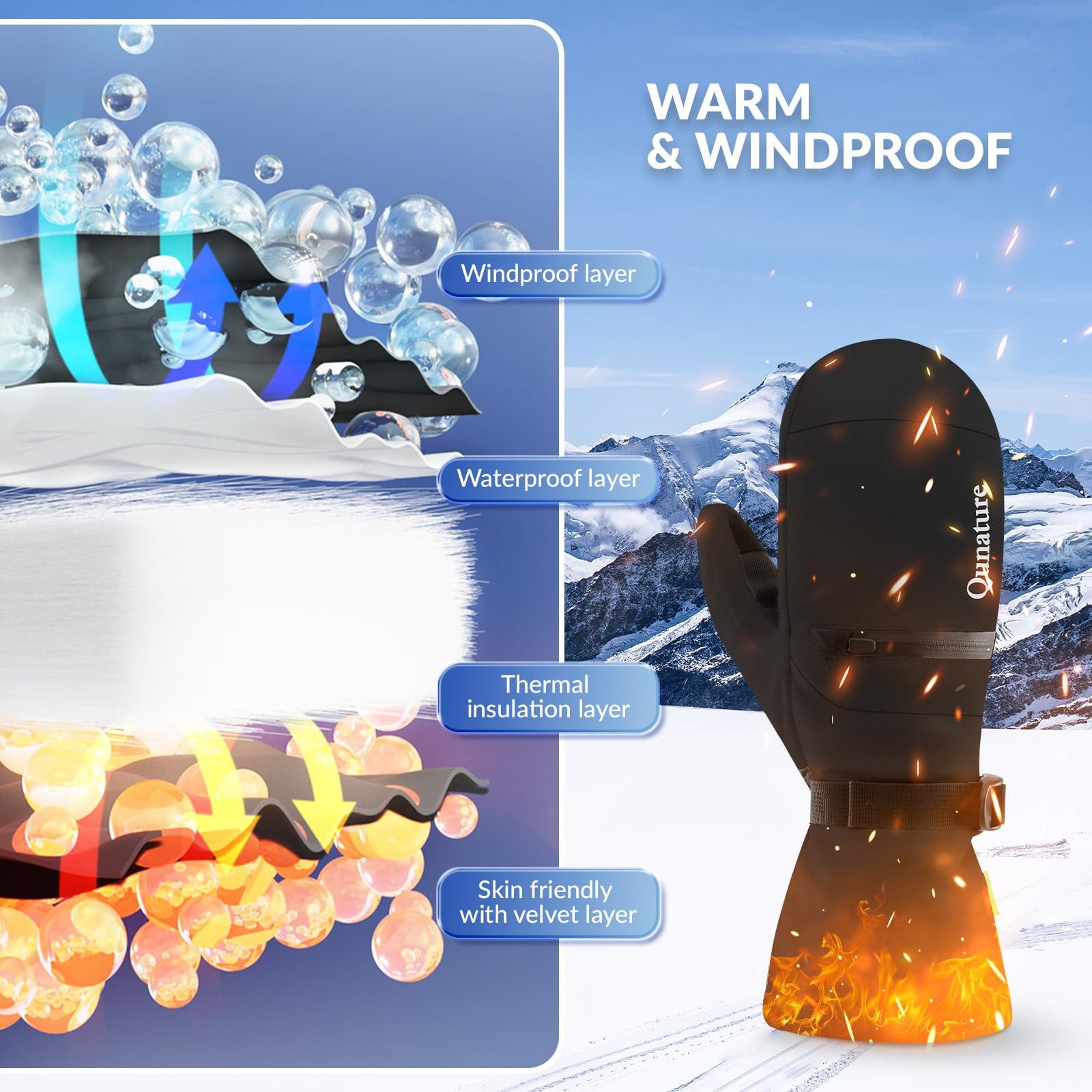 ROCKBROS Skihandschuhe Wasserdicht, Vollfingerhandschuhe, wärmend, mit Touc günstig online kaufen