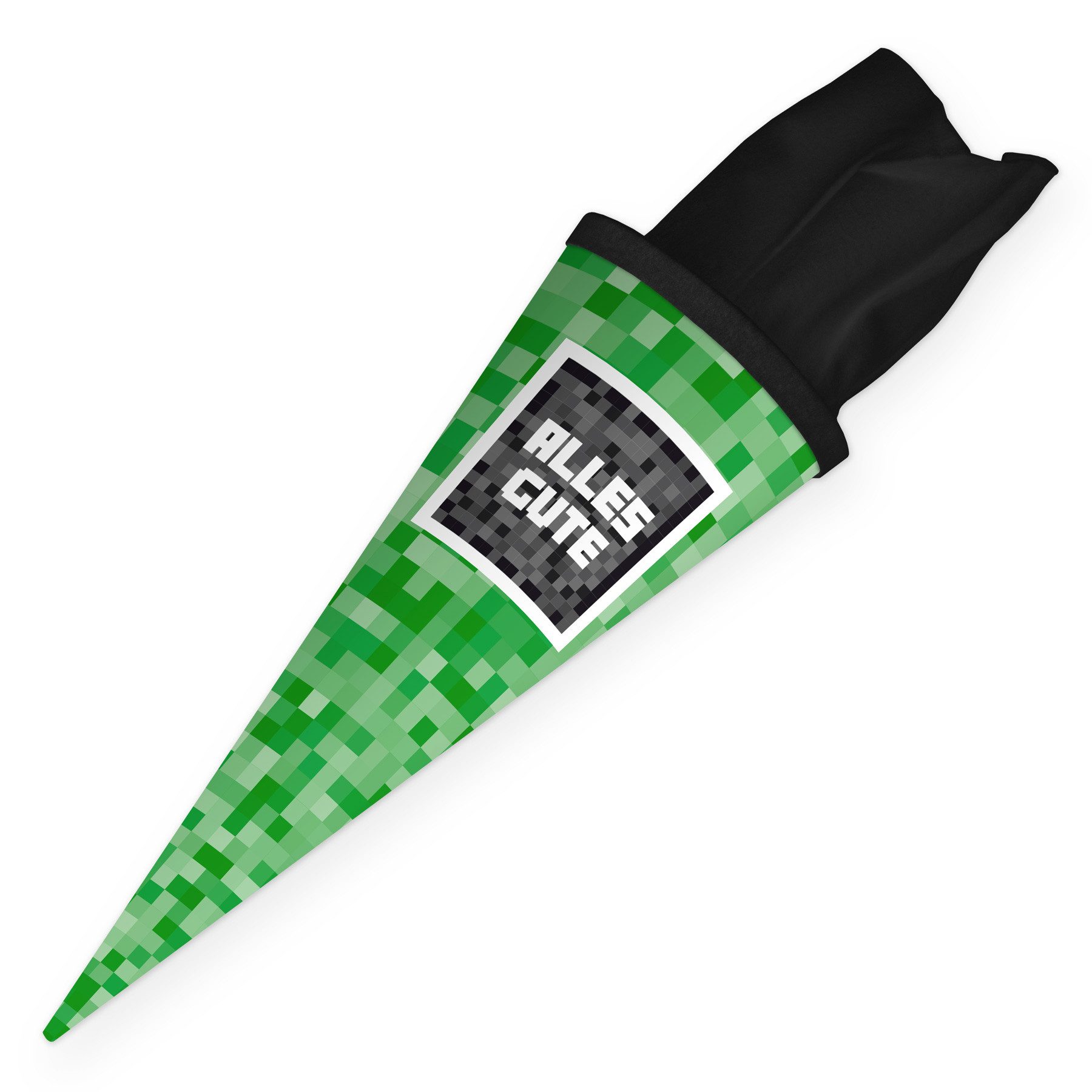itenga Schultüte itenga Geschwisterschultüte 35cm "Pixel" mit Sticker Alles Gute