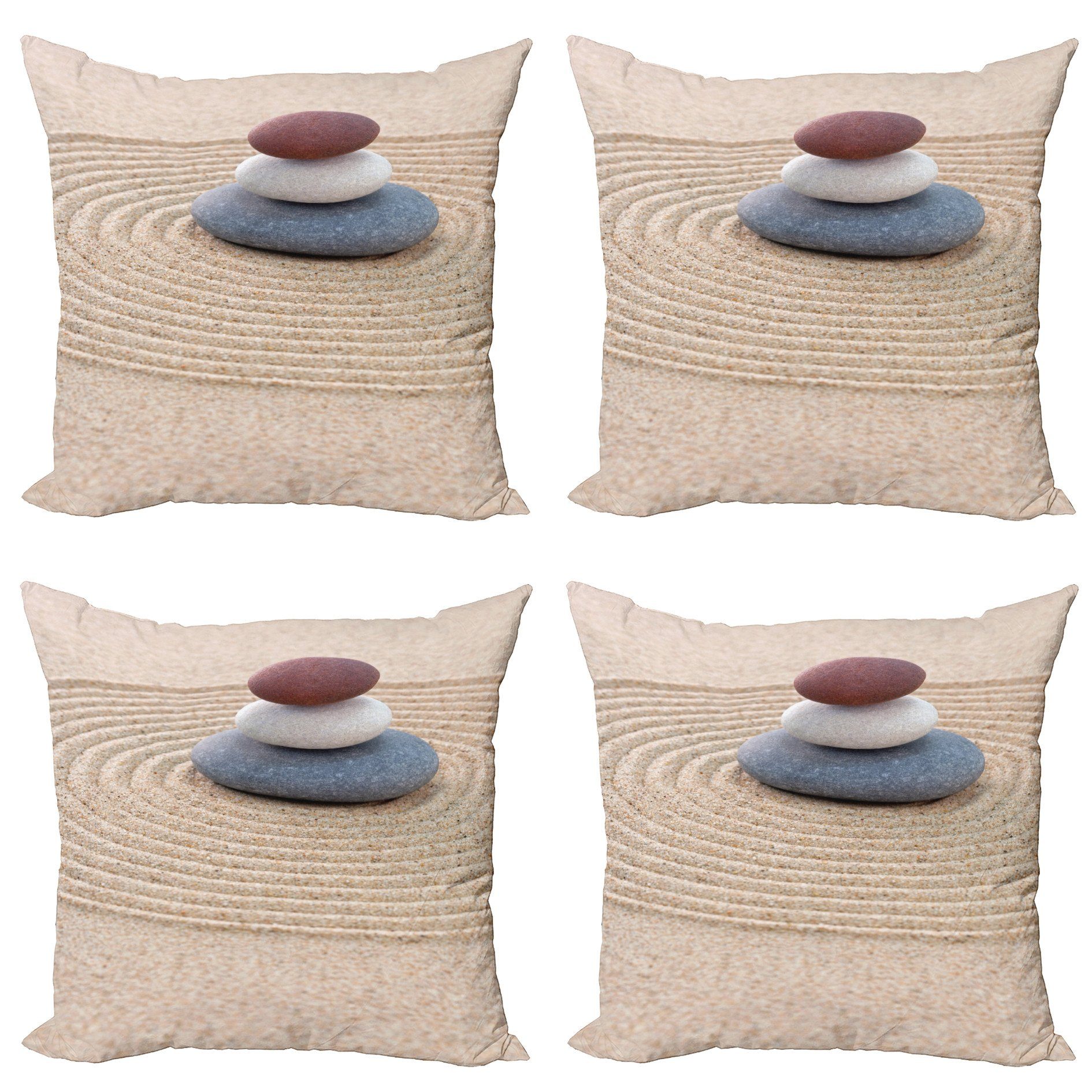 wirbelnden Rock (4 Modern 3 Sand Kissenbezüge Steine Stück), Accent Digitaldruck, ​​auf Doppelseitiger Abakuhaus