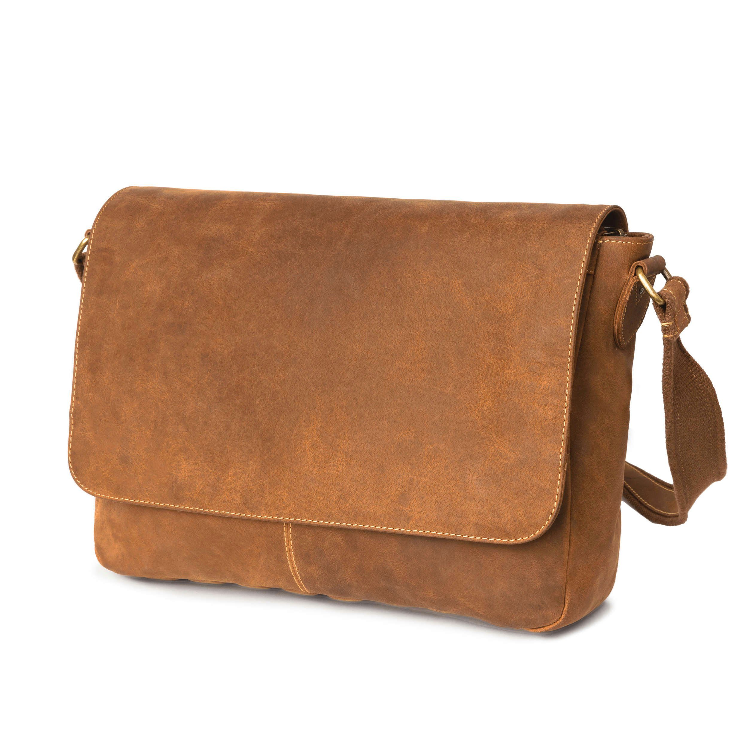 DRAKENSBERG Umhängetasche Messenger Bag »Leon« Cognac-Braun, günstig online kaufen