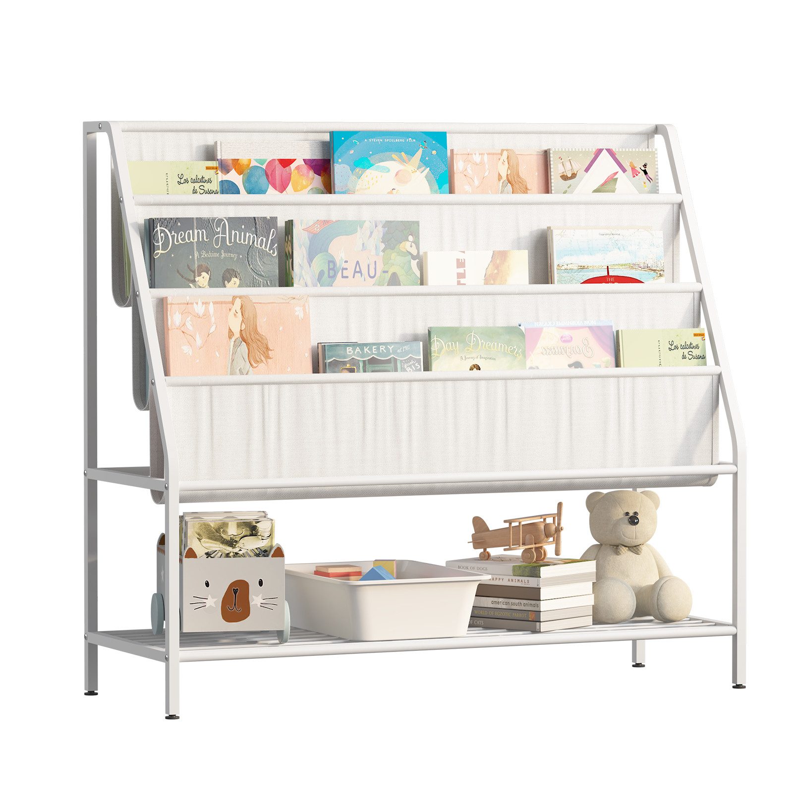 radelldar Kinderregal Kinder Bücherregal, Metall mit offenen Fächern, 90x33 günstig online kaufen