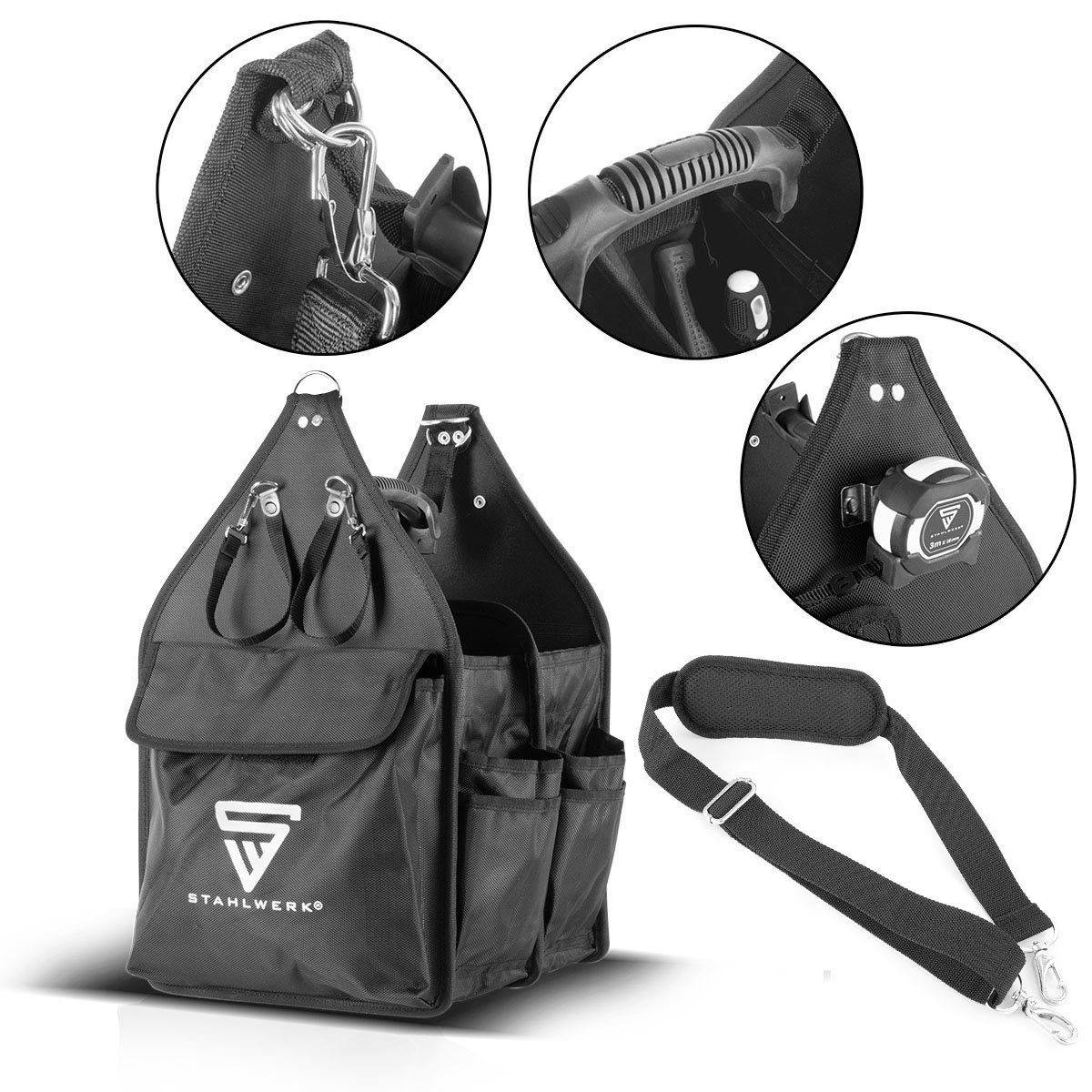 STAHLWERK Werkzeugtasche Werkzeugtasche mit 11 Außentaschen (Packung, 1-tlg)