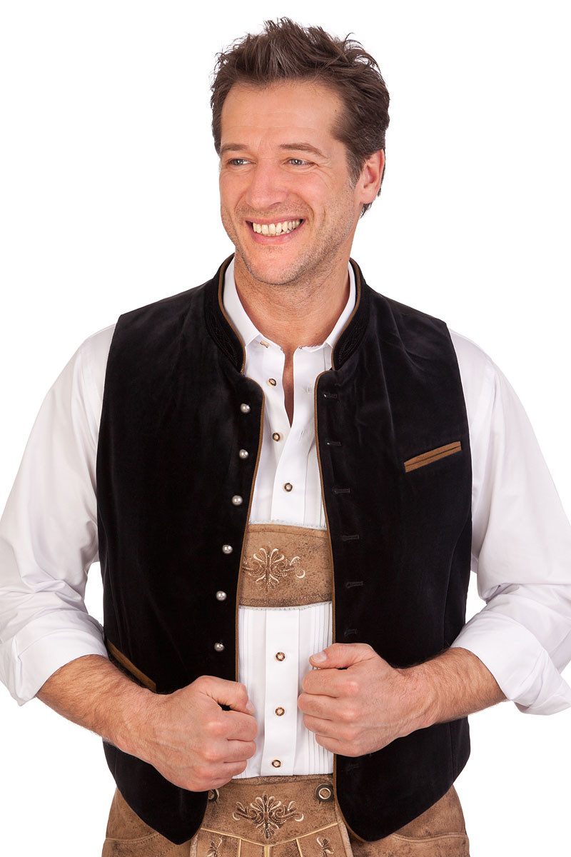 Stockerpoint Trachtenweste Trachtenweste - RICARDO - royal, dunkelrot, schwarz