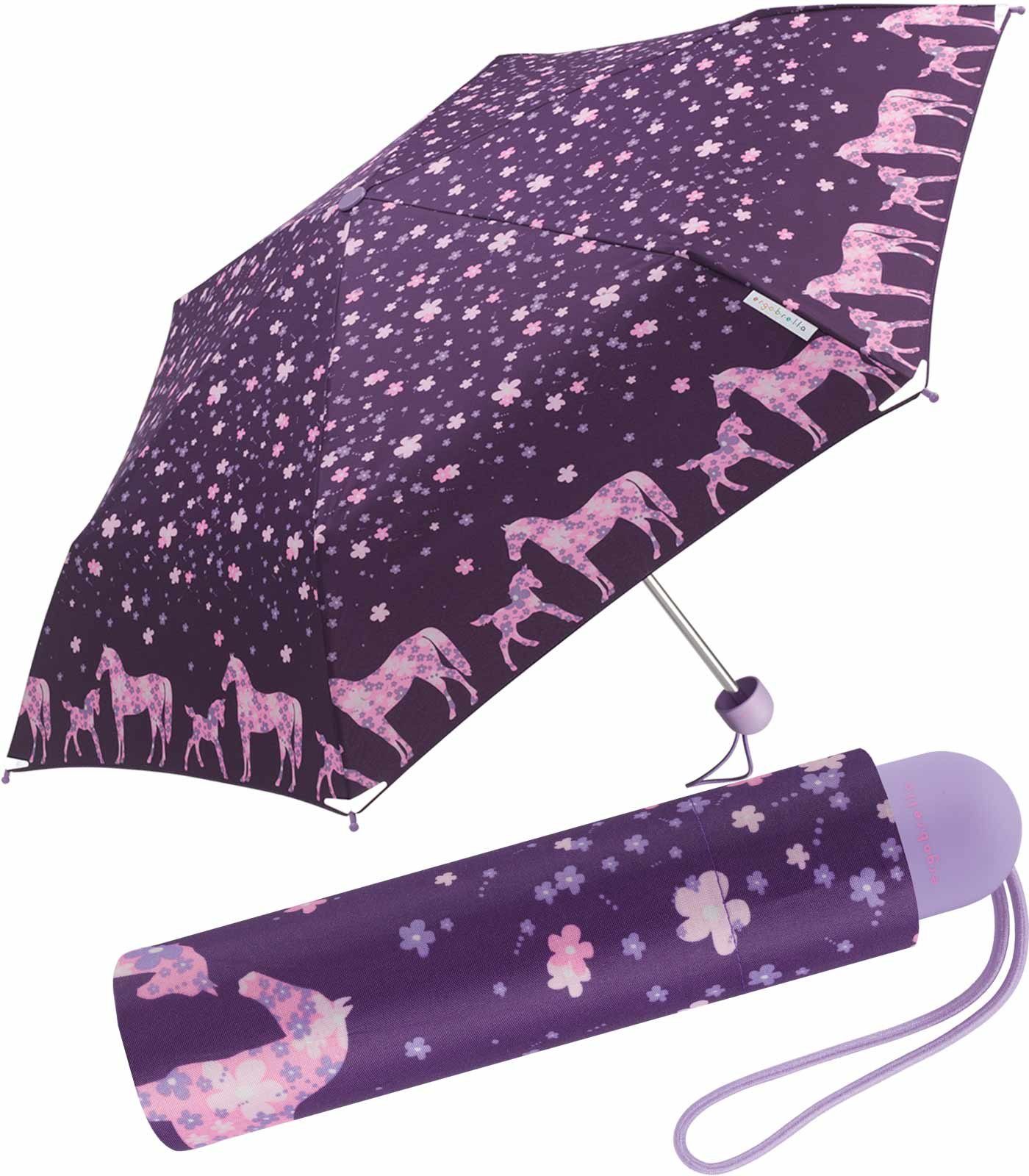 HAPPY RAIN Taschenregenschirm Mini Kinderschirm Basic reflektierend bedruckt, farbenfroh und fantasievoll