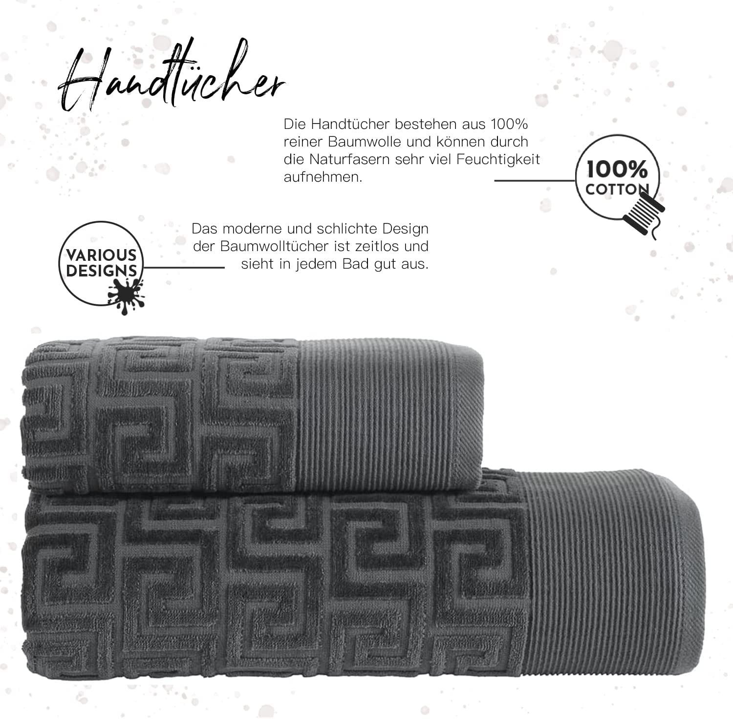 Heimtextilien Handtuch-Sets BOHORIA Handtuch Set Jacquard Handtuch Set (1x Handtuch + 1x Badehandtuch), 2er-Pack
