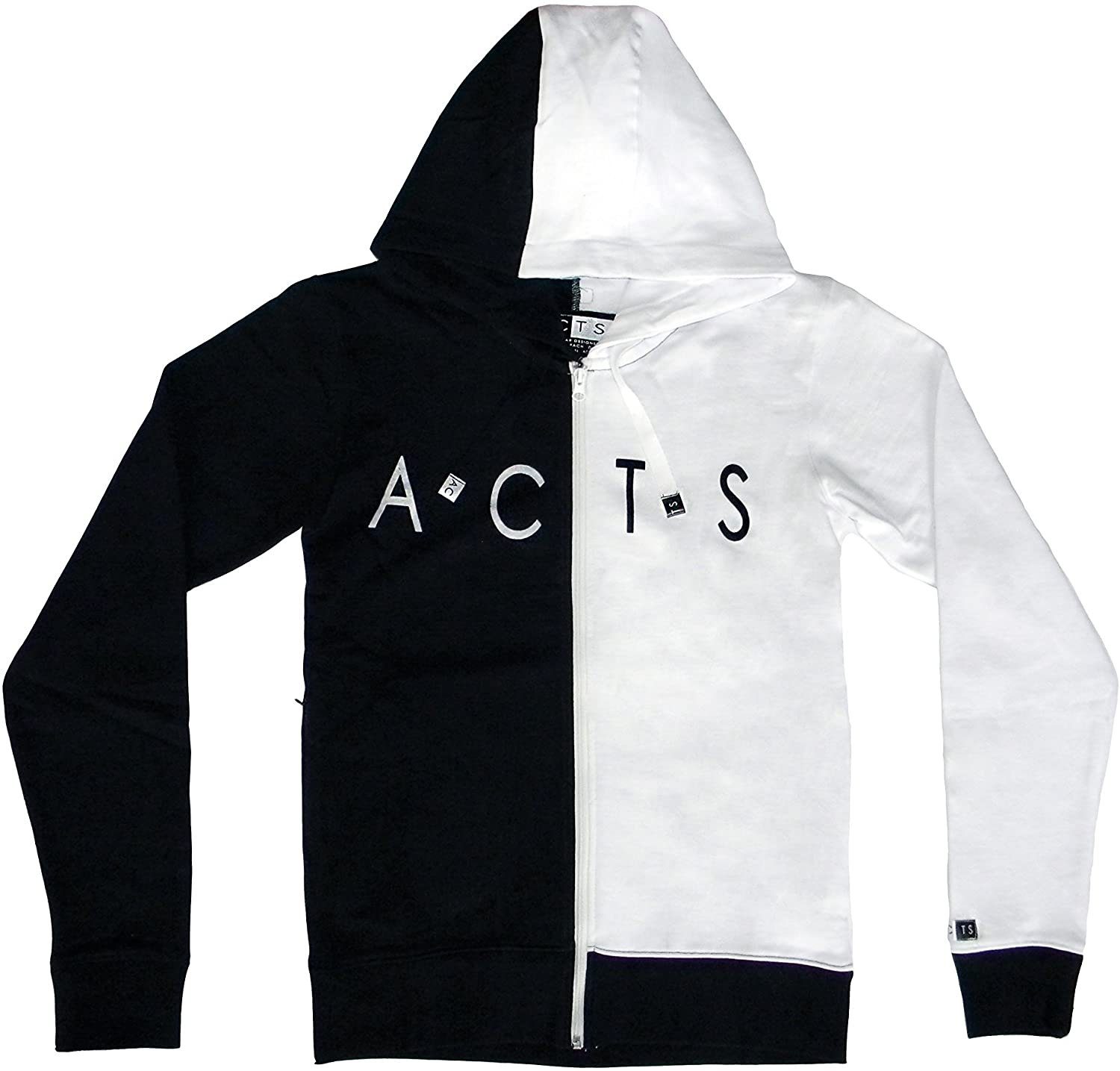 ACTS Kapuzensweatshirt ACTS Parkour Zip-Hoodie Urban Park, Schwarz/Weiß, Herren (Stück, 1-tlg., Stück) mit Frontprint