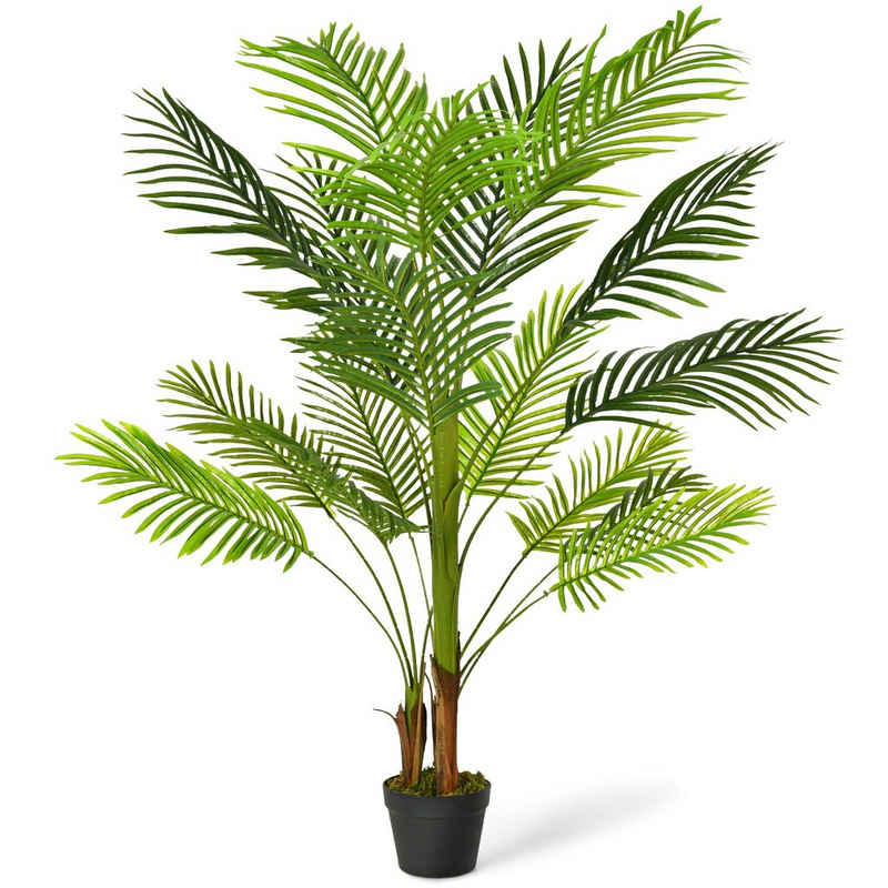 Kunstbaum »künstliche Pflanze« Phoenix Palme, COSTWAY, Höhe 130 cm, 130cm mit Kunststoff-Topf