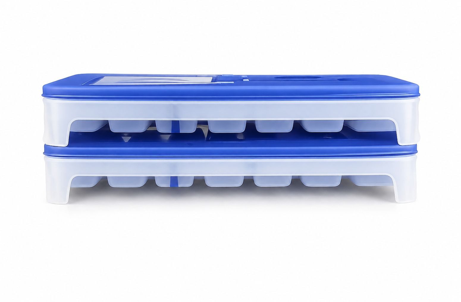 TUPPERWARE Eiswürfelform Eiswürfler (2) Eiswürfel-Behälter+Deckel lila blau