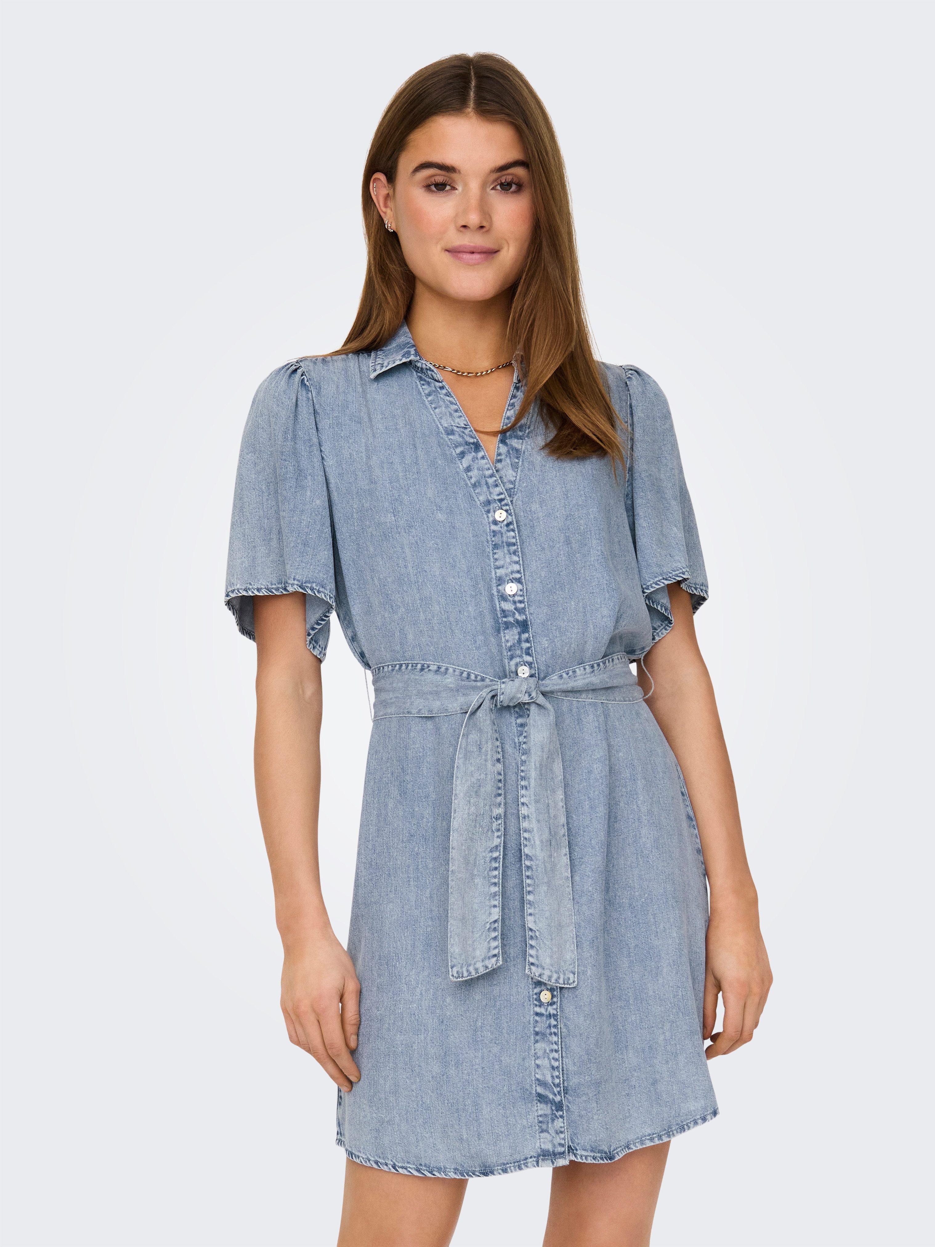 ONLY ONLHELENA SS BELTED DNM DRESS QYT Viskose, regular fit