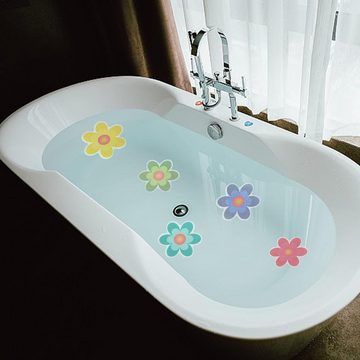 Truyuety Antirutsch-Aufkleber 20 Stück Badewanne Anti Rutsch Aufkleber Selbstklebend Blumen Formen, 20-tlg.