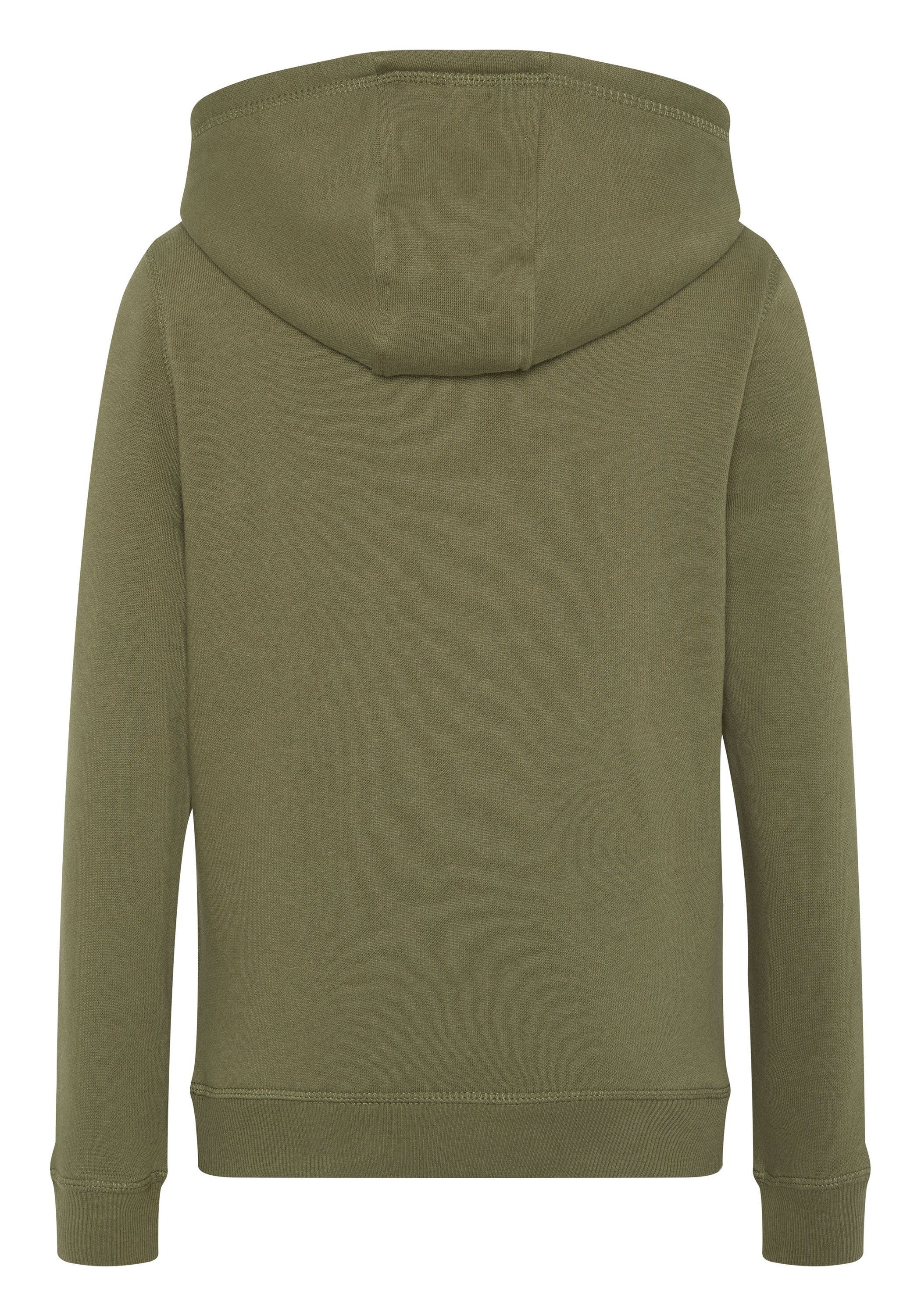 Polo Sylt Sweatshirt mit glitzerndem Olive 18-0521 Burnt Label-Motiv