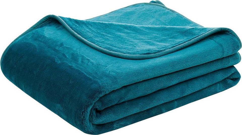 Wohndecke Uni Decke aus recyceltem Polyester, Gözze, Kuscheldecke