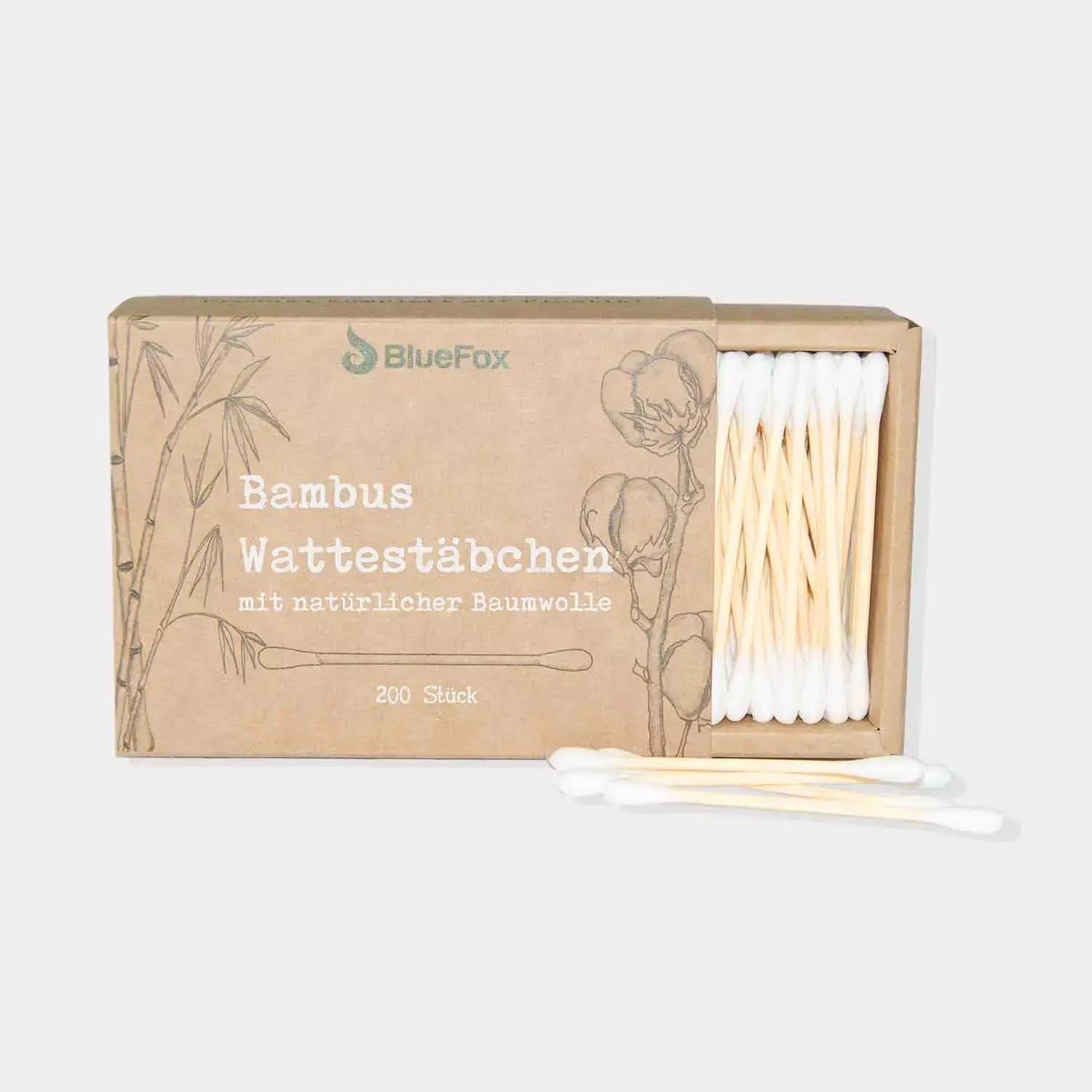 wisefood Gesichtspflege-Set Bambus Wattestäbchen Ohrstäbchen Stäbchen fürs Ohr, 1600-tlg. natur