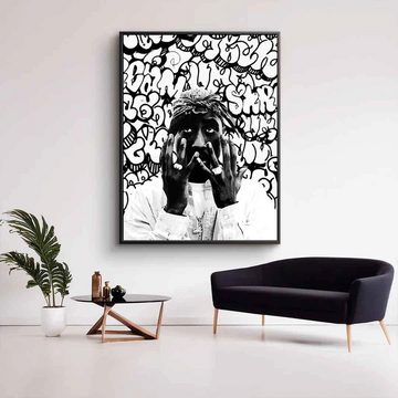 DOTCOMCANVAS® Leinwandbild PRAY FOR HOPE XL, Leinwandbild Tupac Shakur 2pac schwarz weiß Portrait Wandbild Druck