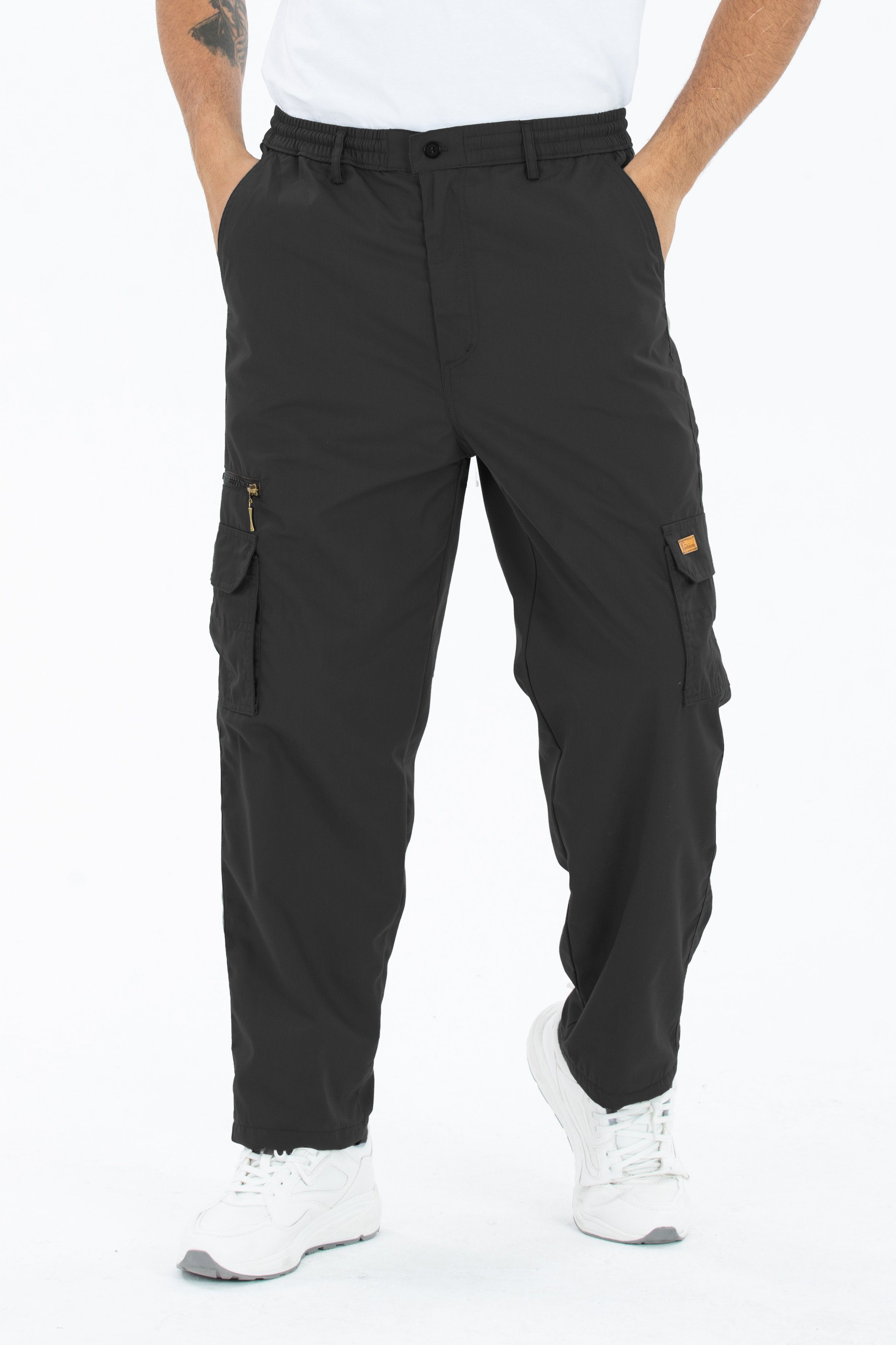 Kendindza Collection Cargohose Herren Cargohose Thermohose Dehnbund Winter Cargo Hose gefüttert Arbeitshose Bundhose Stretch Bund