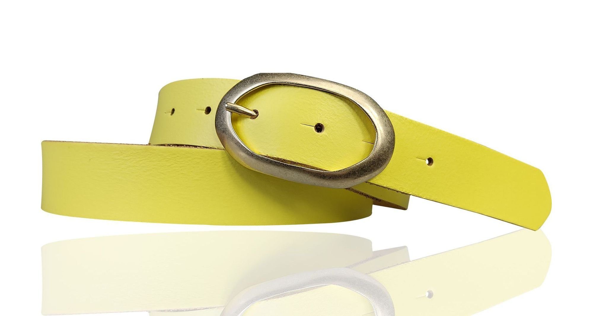 Damengürtel cm Lemon Schnalle echt FRONHOFER Leder Hüftgürtel in Vintage ovaler mit 18648 3 silbern,