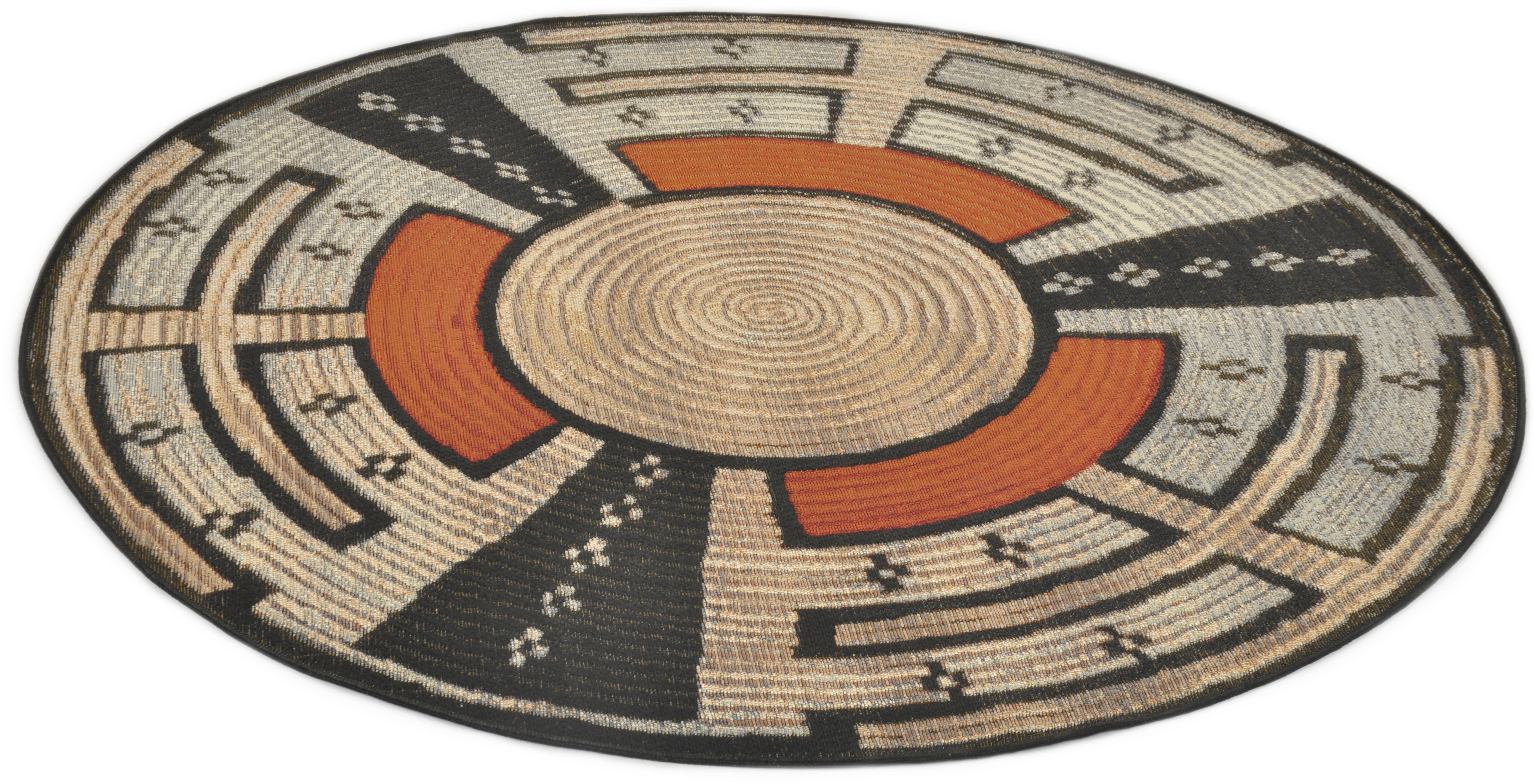 Teppich Outdoor-Africa 44, Gino Falcone, rund, Höhe: 5 mm, Flachgewebe, In- und Outdoor geeignet, Wohnzimmer