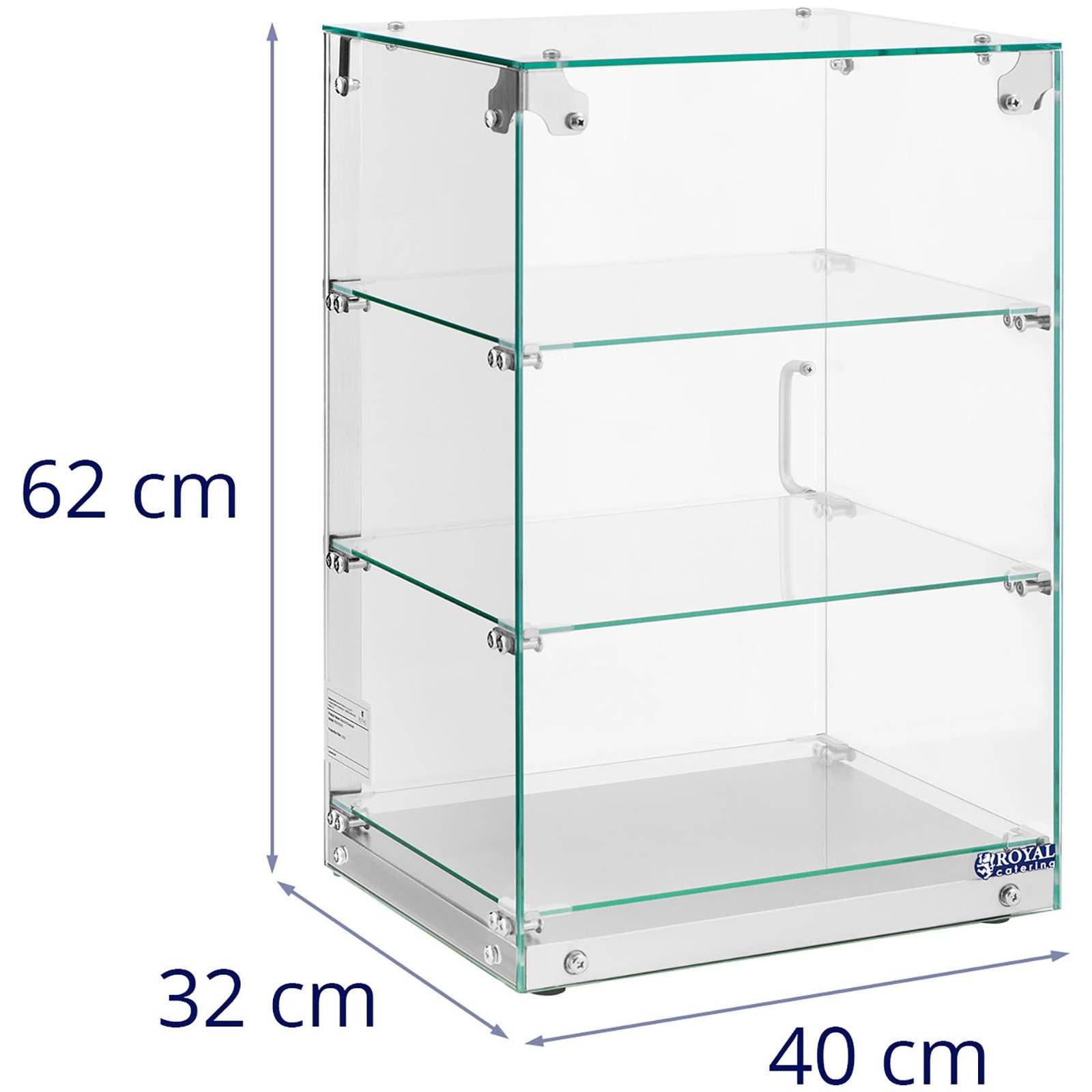 Royal Catering Buffet-Vitrine Gastro Kuchenvitrine 60 L Tortenvitrine 3 Ebenen Panoramavitrine Café, Edelstahl, Glas – Bild 5 von 5