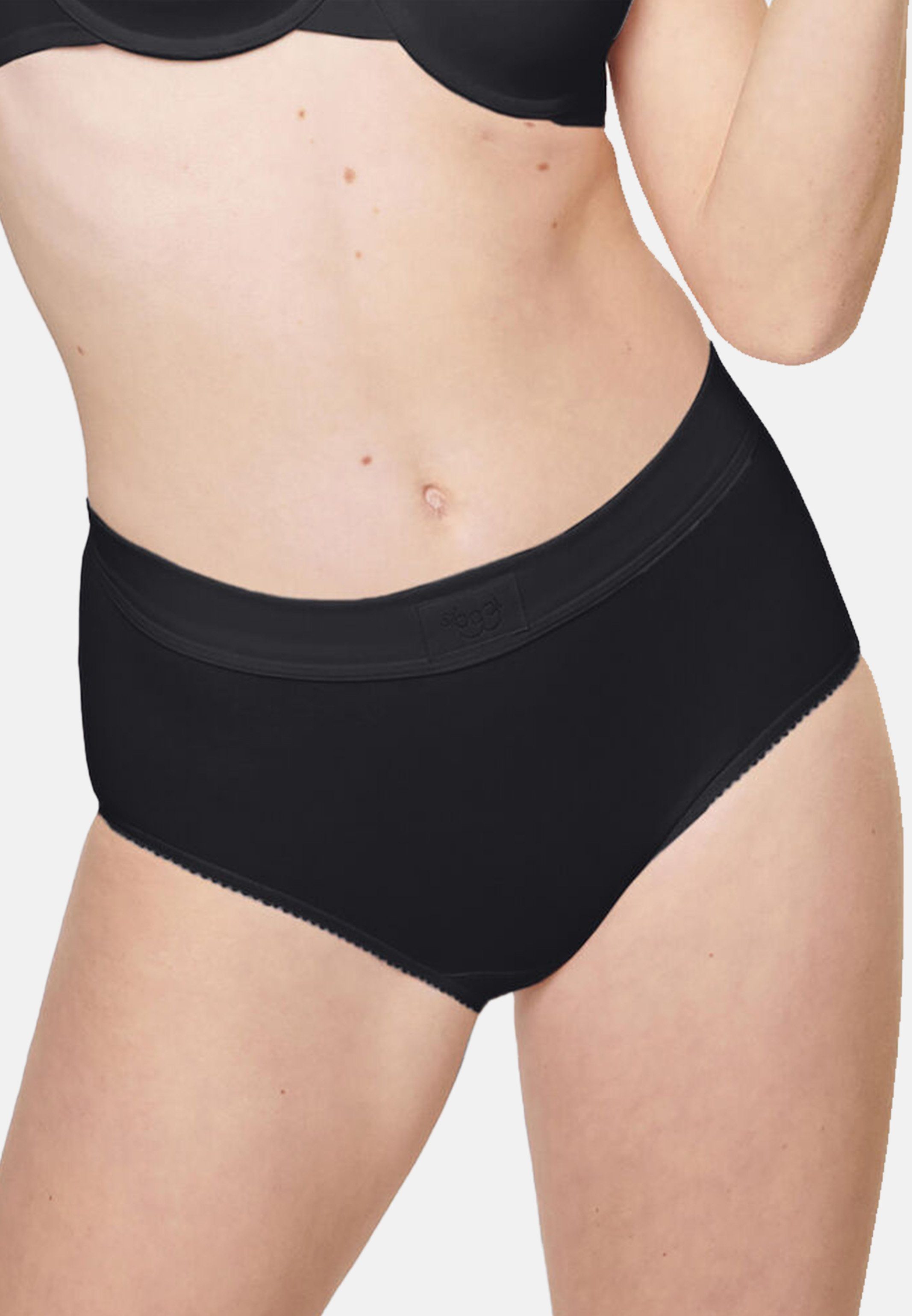 Sloggi Tai-Slip - Wärmend Details Maxi Perfekter (Spar-Set, 6er Double Schwarz Sitz, Comfort - feinen Pack 6-St) Baumwolle - Mit Slip