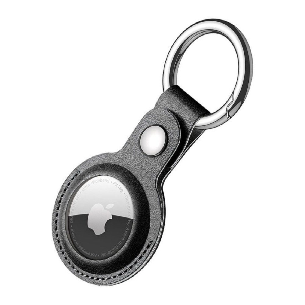Dux Ducis Schlüsselanhänger Leder schwarz Schlüsselanhänger Schutz Cover AirTag Hülle Apple Case