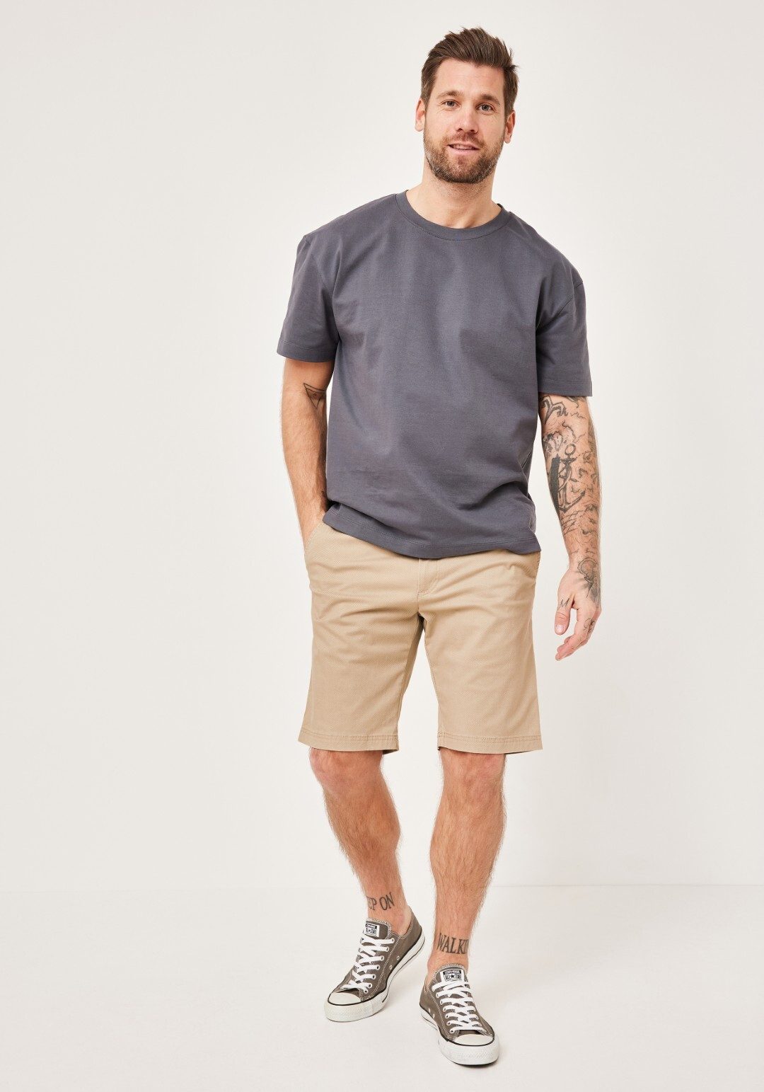 Redpoint Chinoshorts Surrey Chino Stretch-Bermudas mit Printmuster