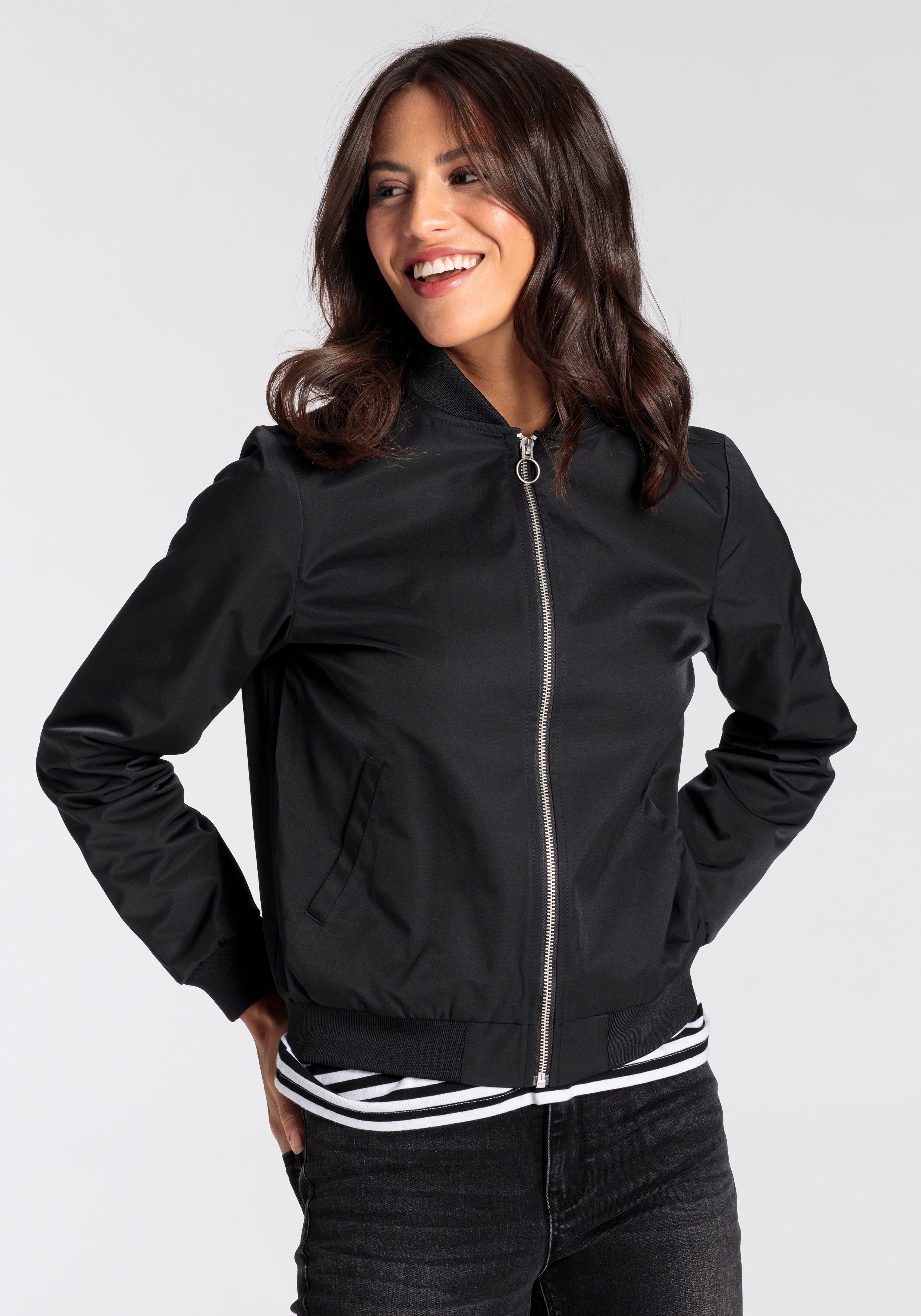 AJC Blouson mit Rippkragen, praktische Eingrifftaschen, Leichte Übergangsja günstig online kaufen