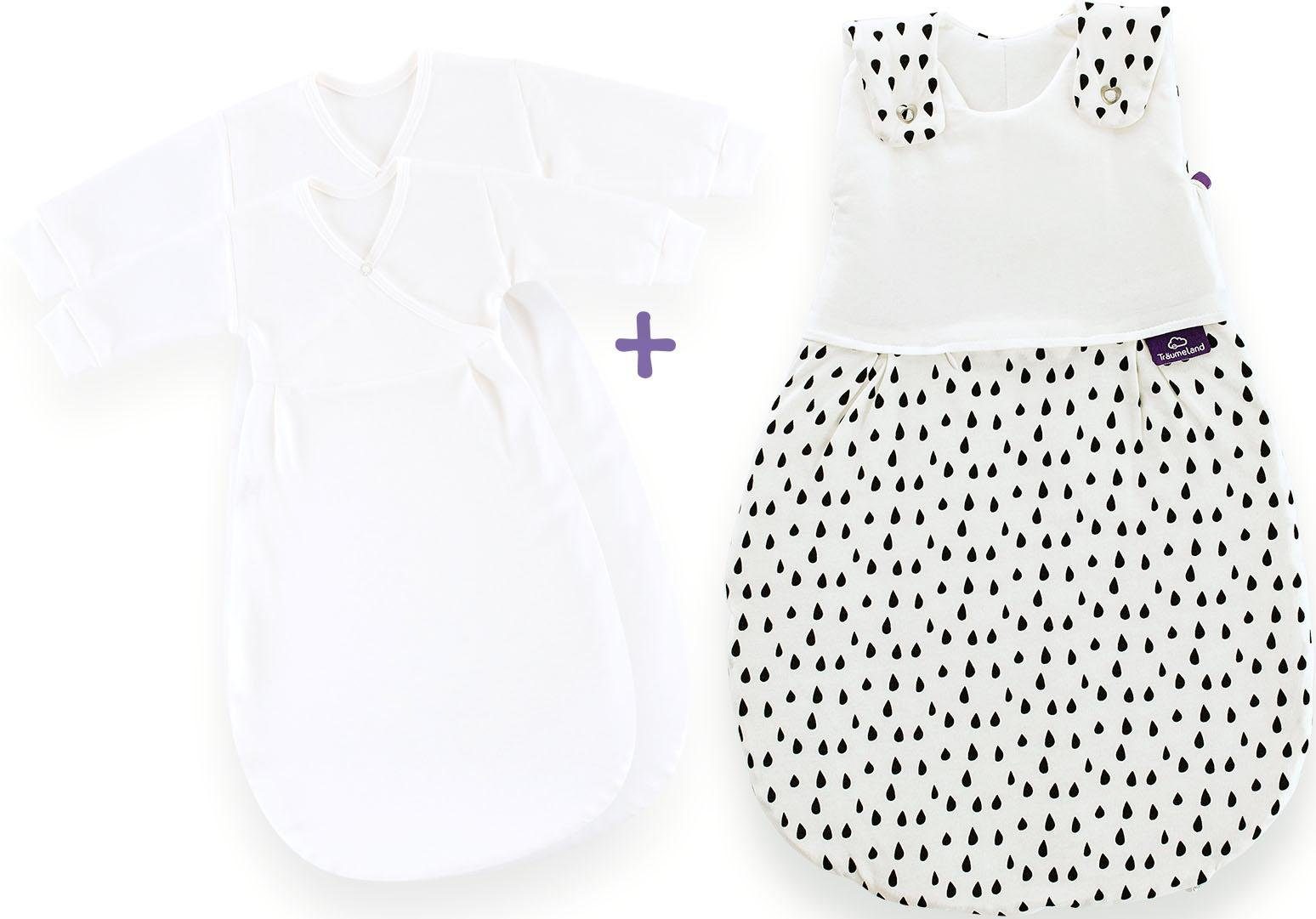 Babyschlafsack Set Tropfen schwarz