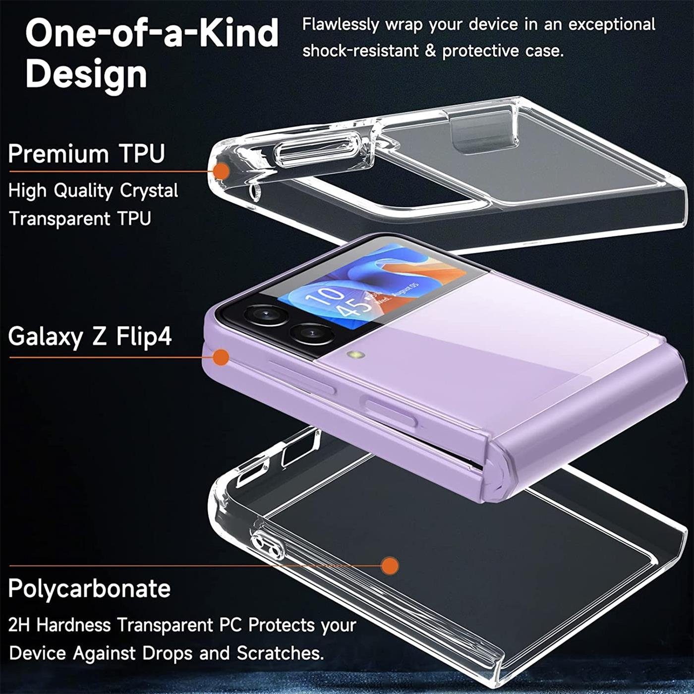 CoolGadget Handyhülle Transparent Ultra Slim Case für Samsung Galaxy Z Flip 4 6,7 Zoll, Silikon Hülle Dünne Schutzhülle für Samsung Z Flip4 5G Hülle